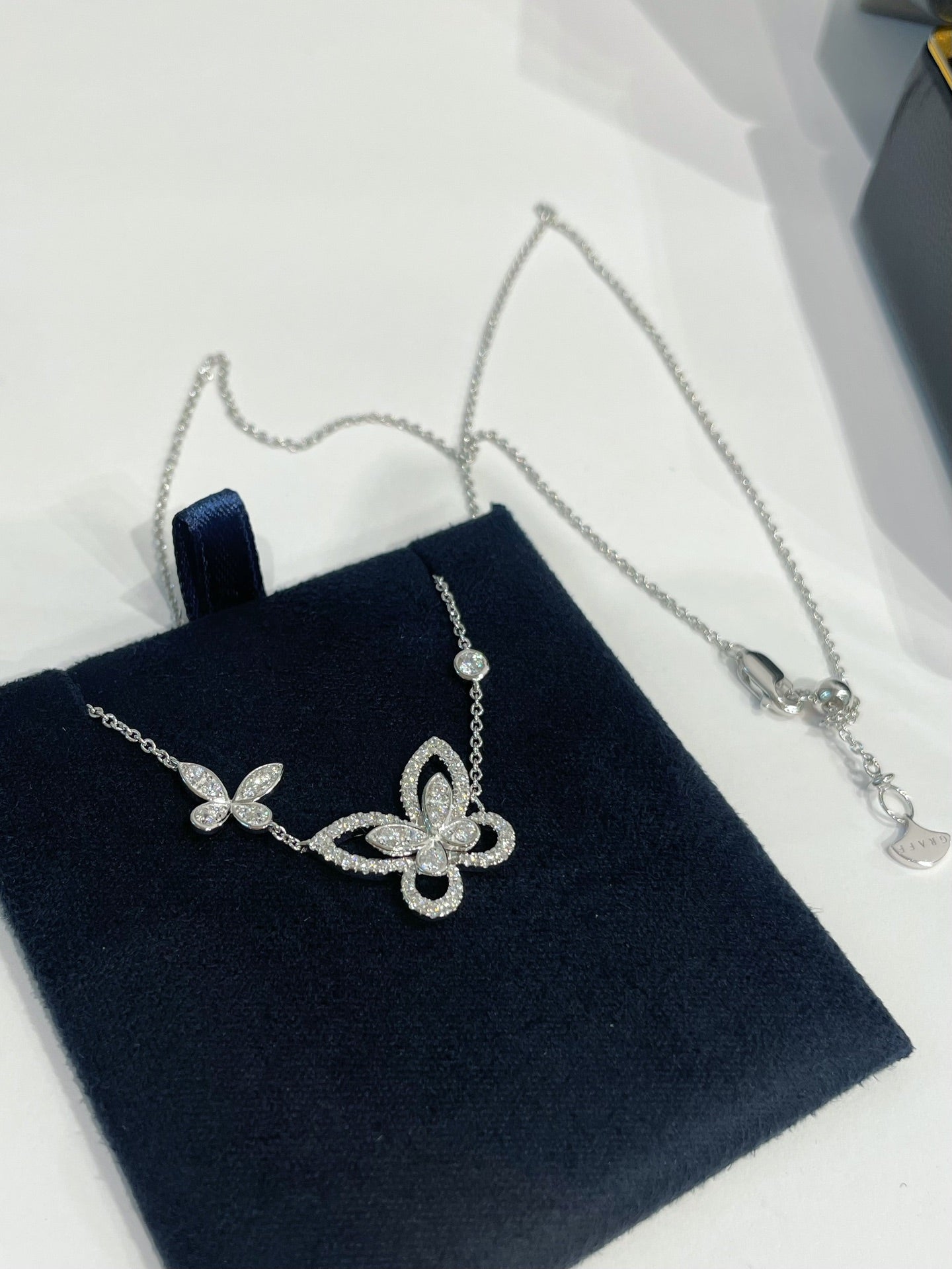Graff Butterfly Silhouette Necklace Sliver
