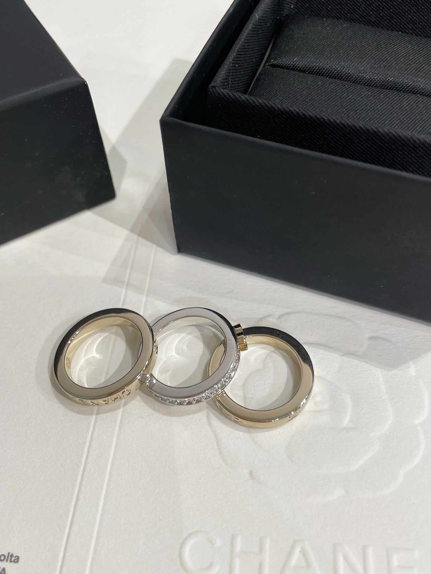 CC 26FW 3 in 1 Light Gold Sliver Rings 008