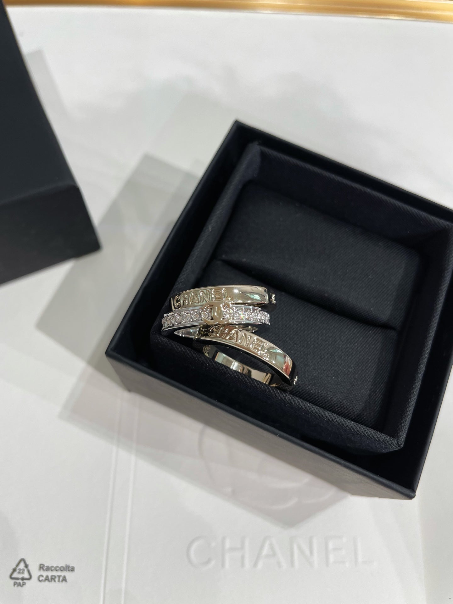 CC 26FW 3 in 1 Light Gold Sliver Rings 008
