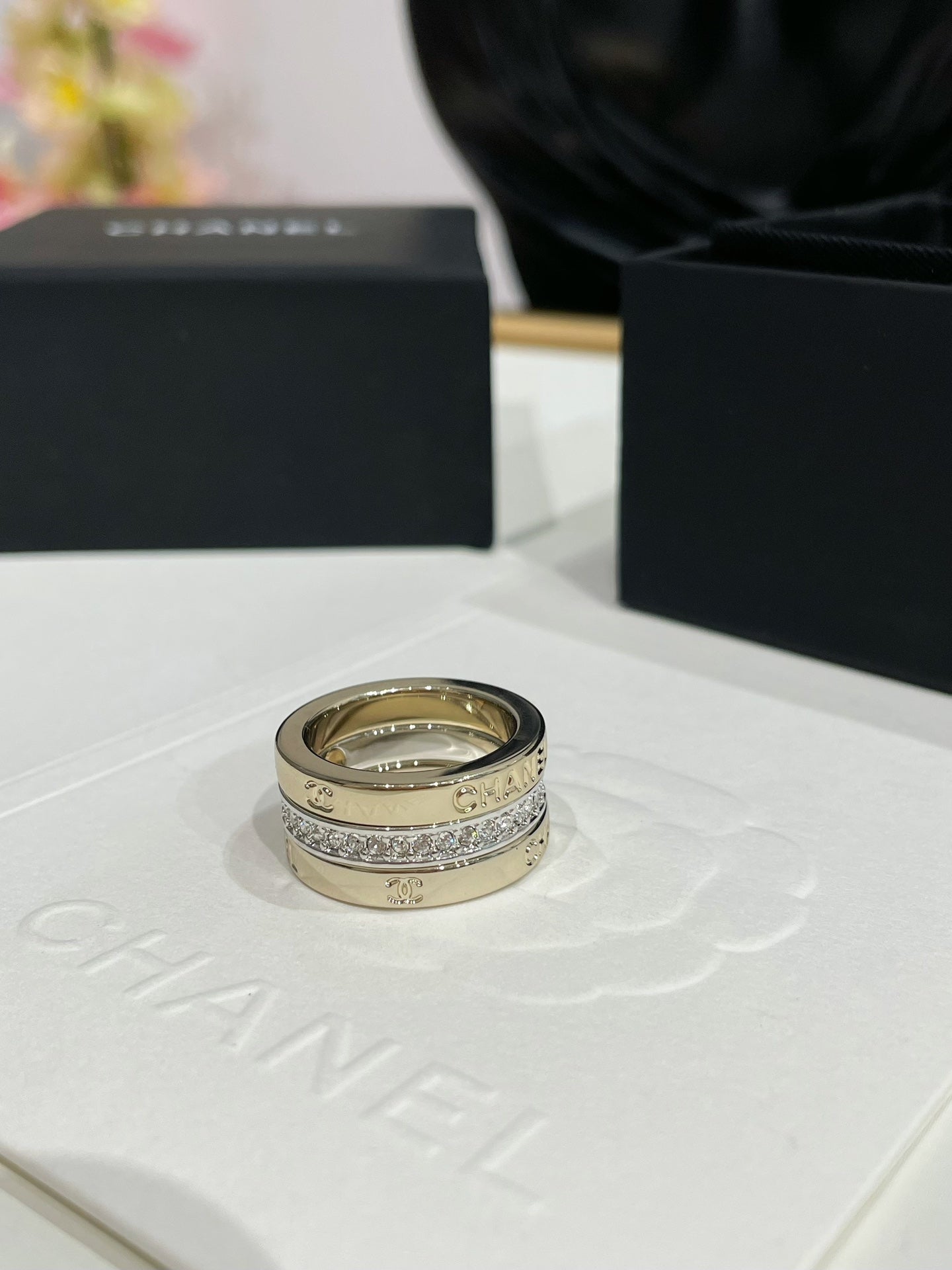 CC 26FW 3 in 1 Light Gold Sliver Rings 008