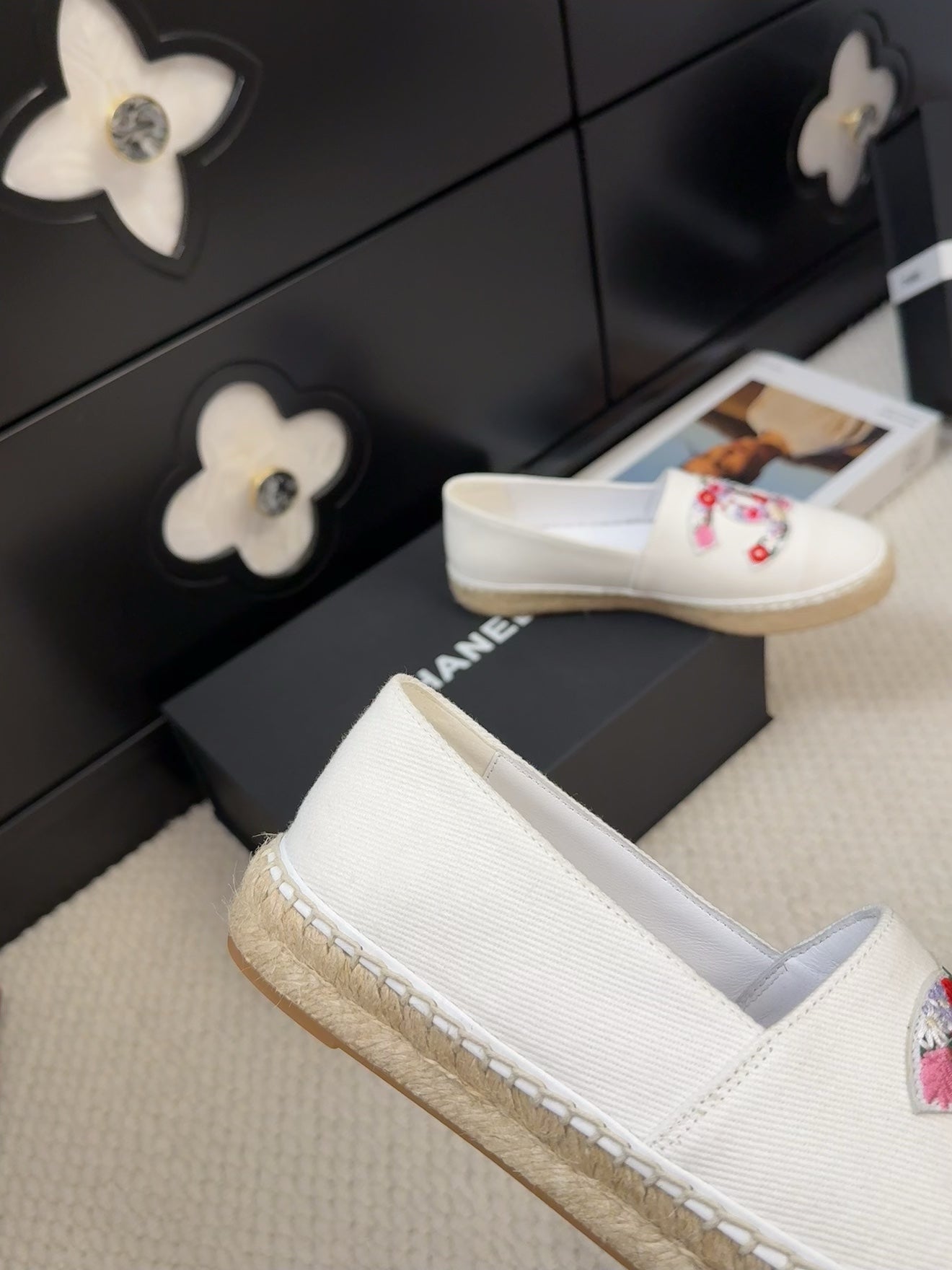 CC Loafer In White Canvas With Colorful Logo
