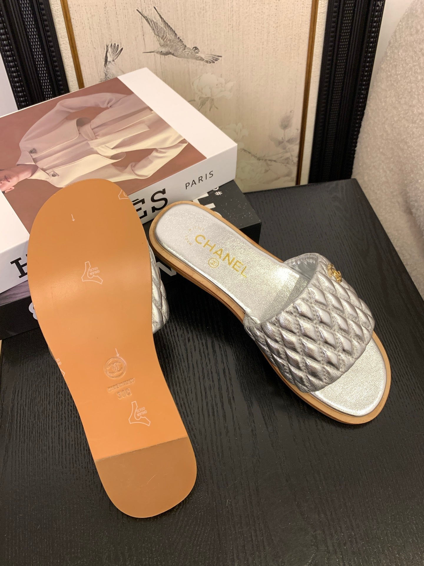 CC 25 Mule Silver Metallic Sheepskin 277678