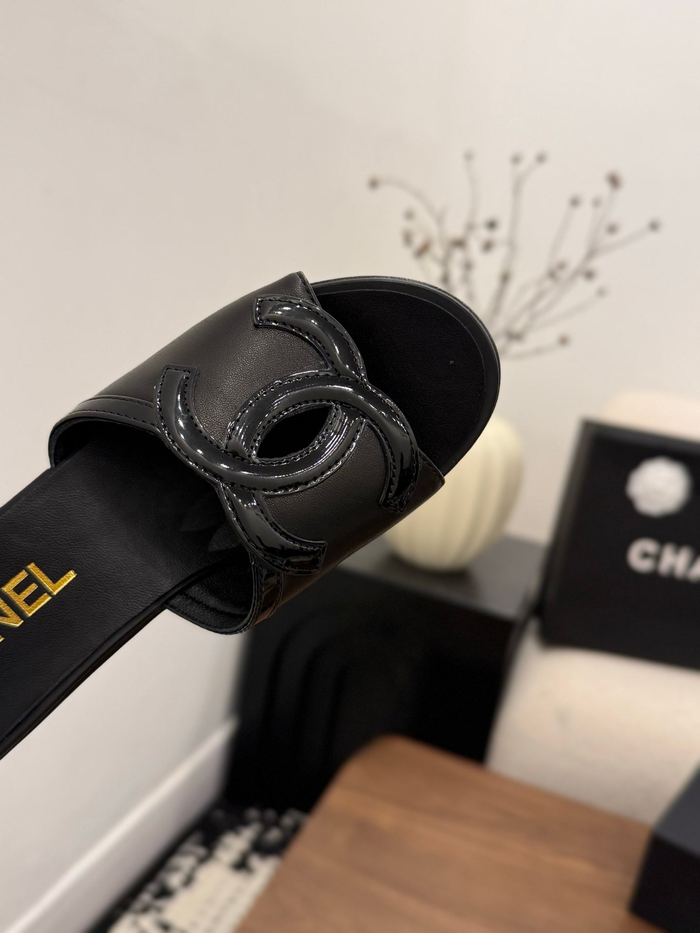 CC 26s Wedge Sandals 95 Mm In Black Calfskin Style 1