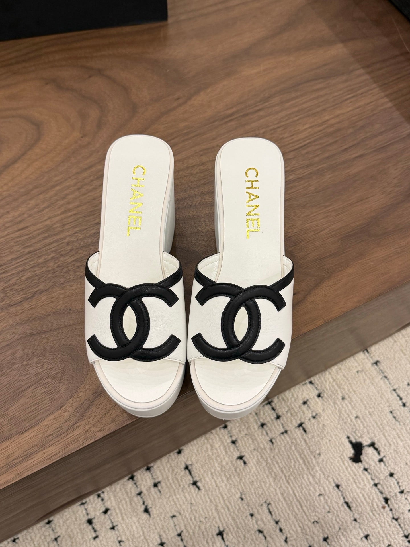CC 26s Wedge Sandals 95 Mm In White Calfskin