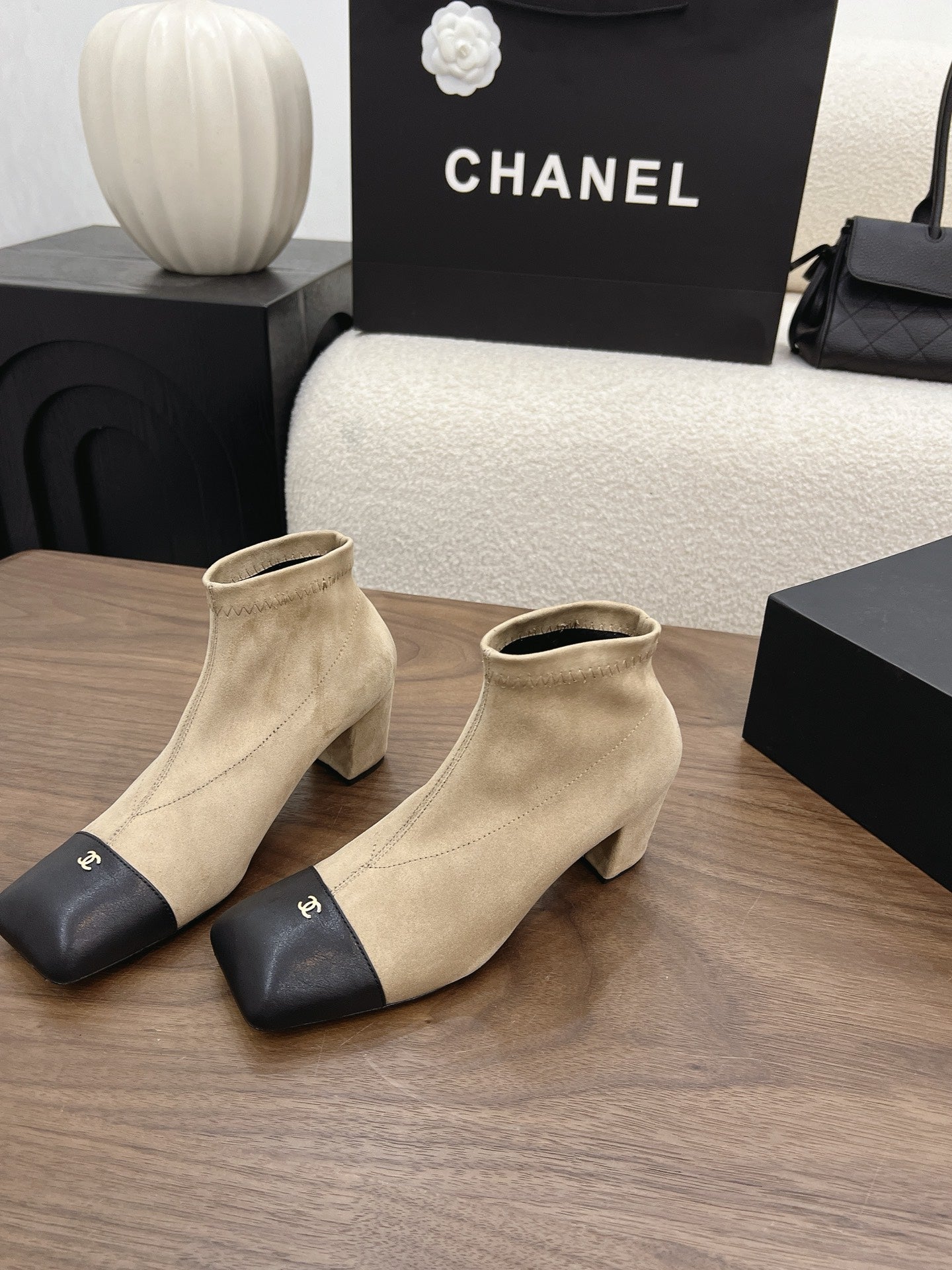 CC 26s Oxford Boots 5.5cm Beige Suede 909939