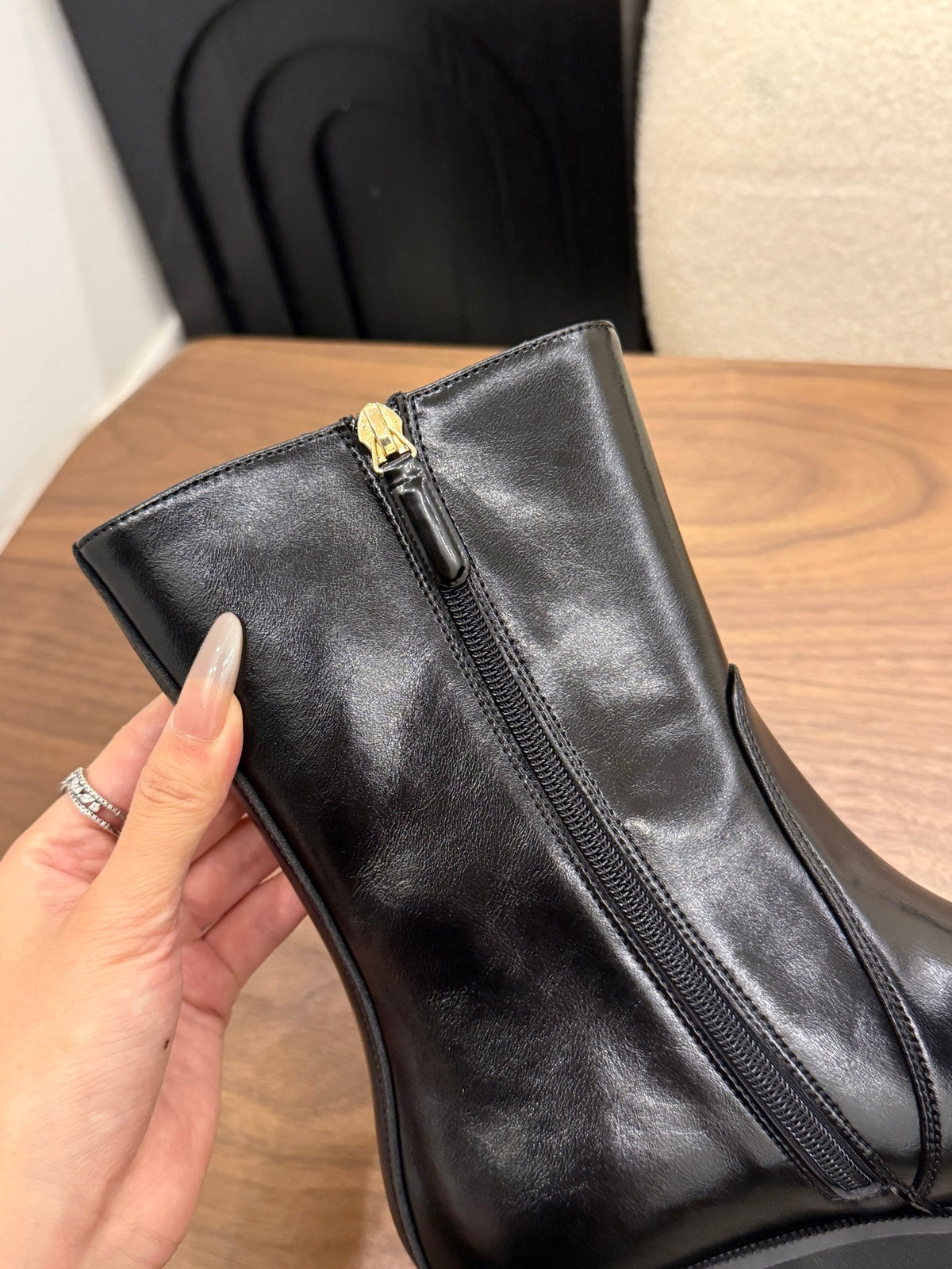 CC 26B Mid-Calf Boots 4.5cm Black Glossy Leather 122440