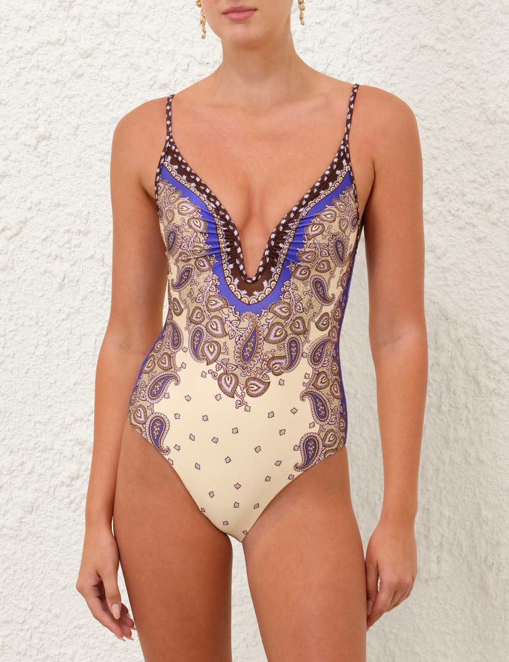 Zimmermann Summer Swim Purple Paisley Cotton 342369