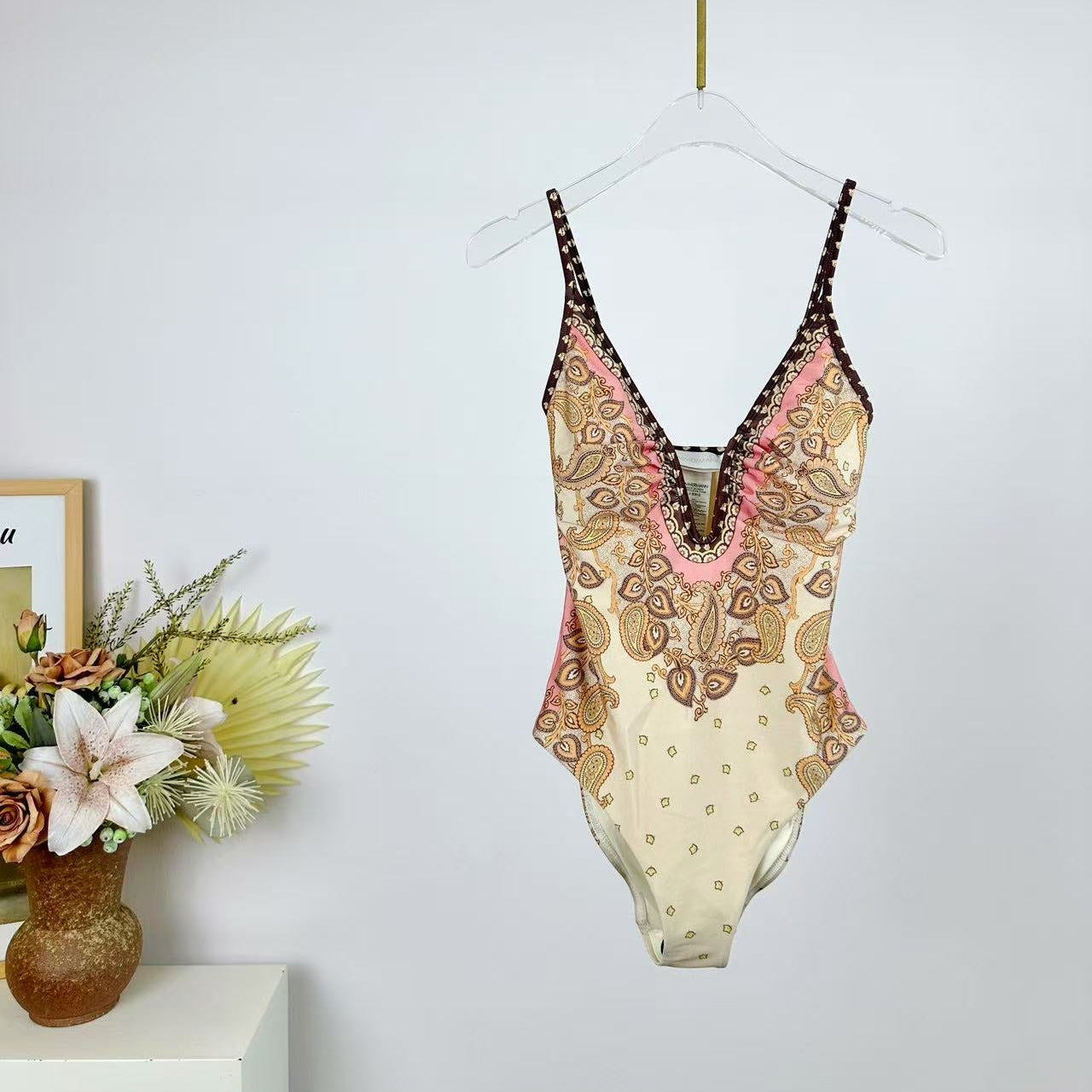 Zimmermann Summer Swim Pink Paisley Cotton 342370