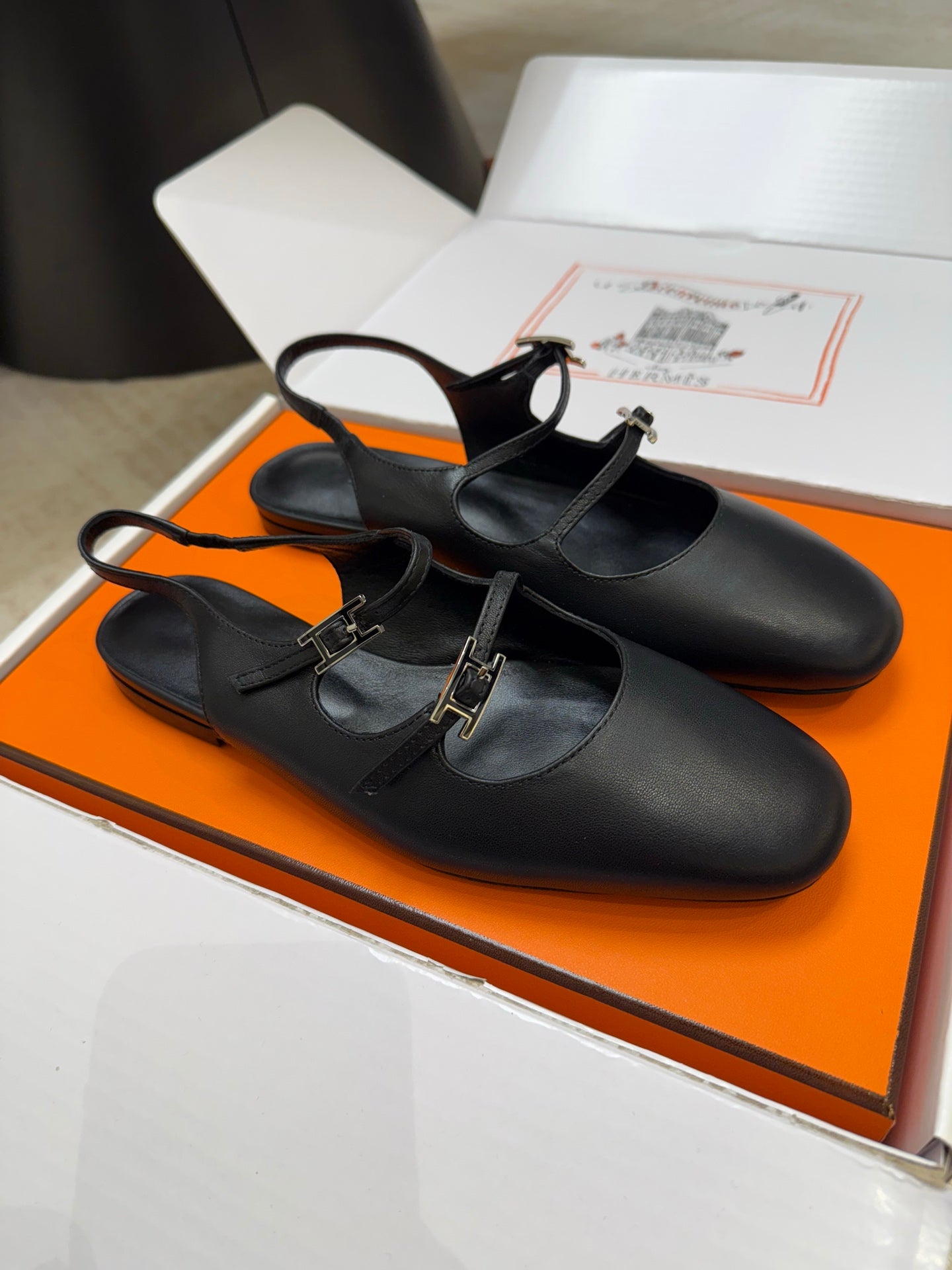 HM Mila Slingback Black Sheepskin 621381