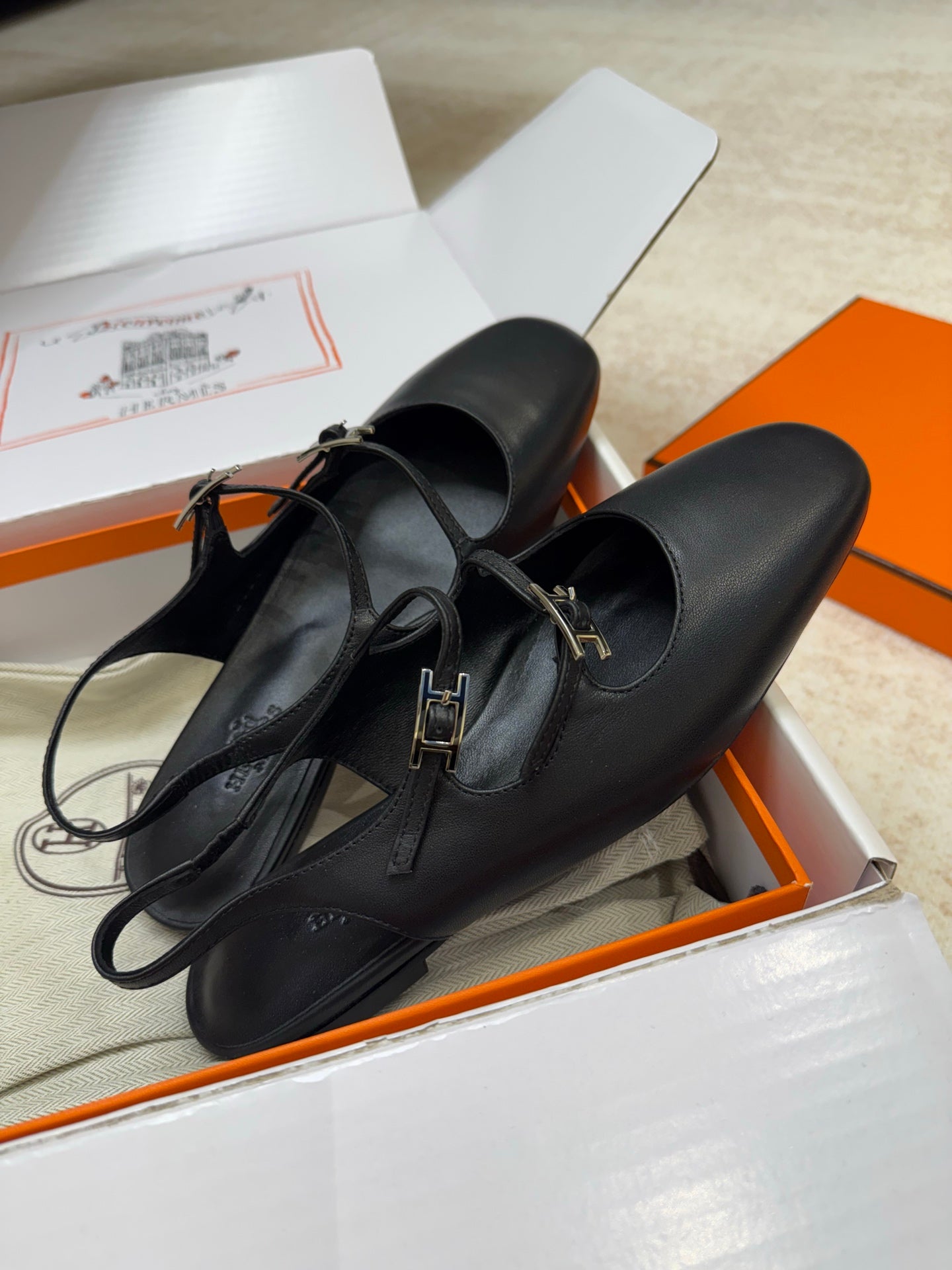 HM Mila Slingback Black Sheepskin 621381
