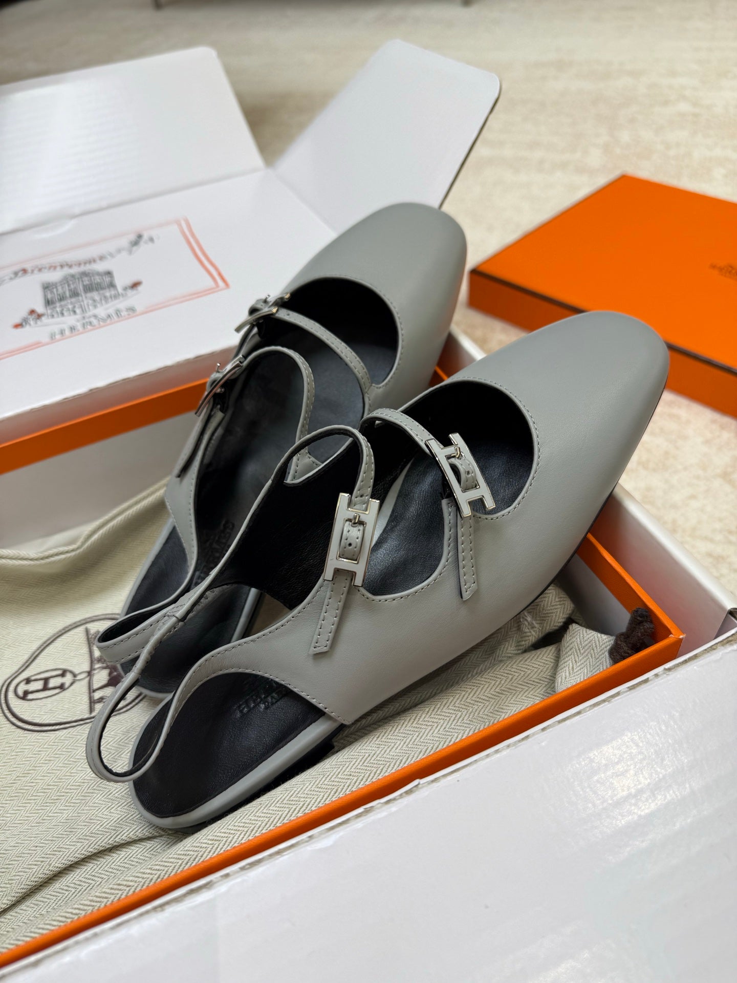HM Mila Slingback Grey Sheepskin 621379