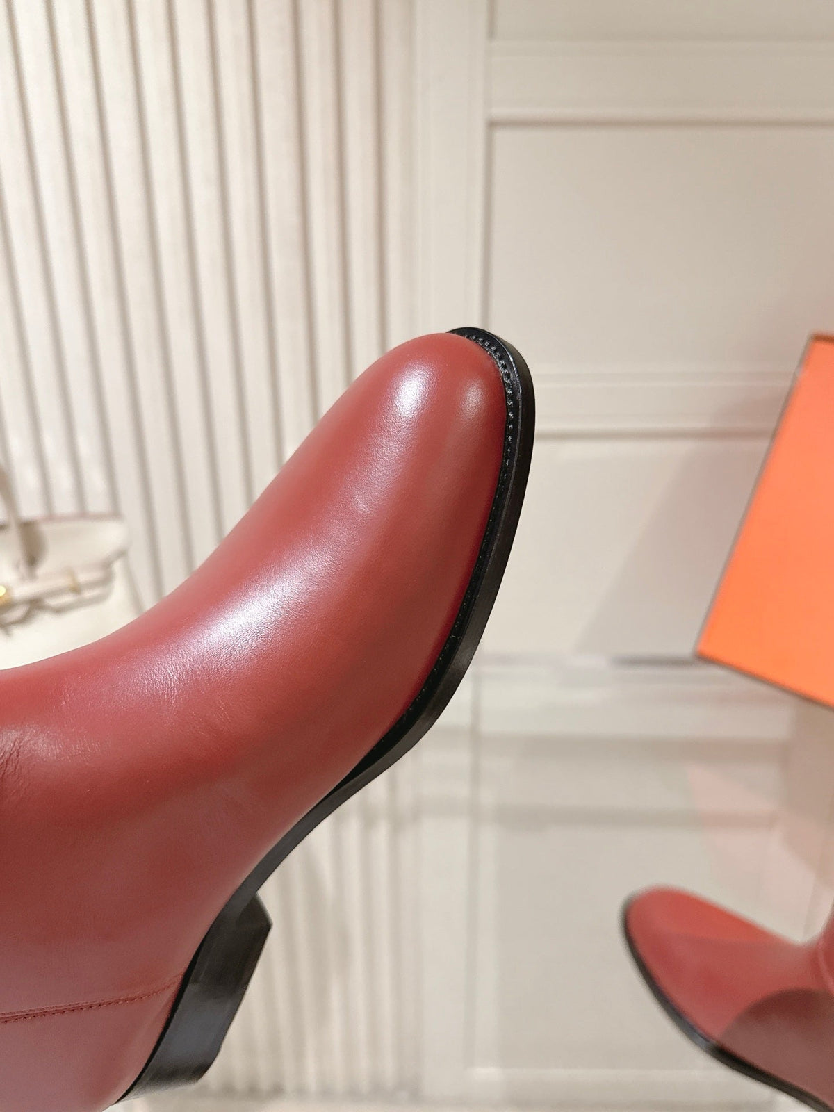 HM 26S Over the Knee Boots in Dark Red Calfskin