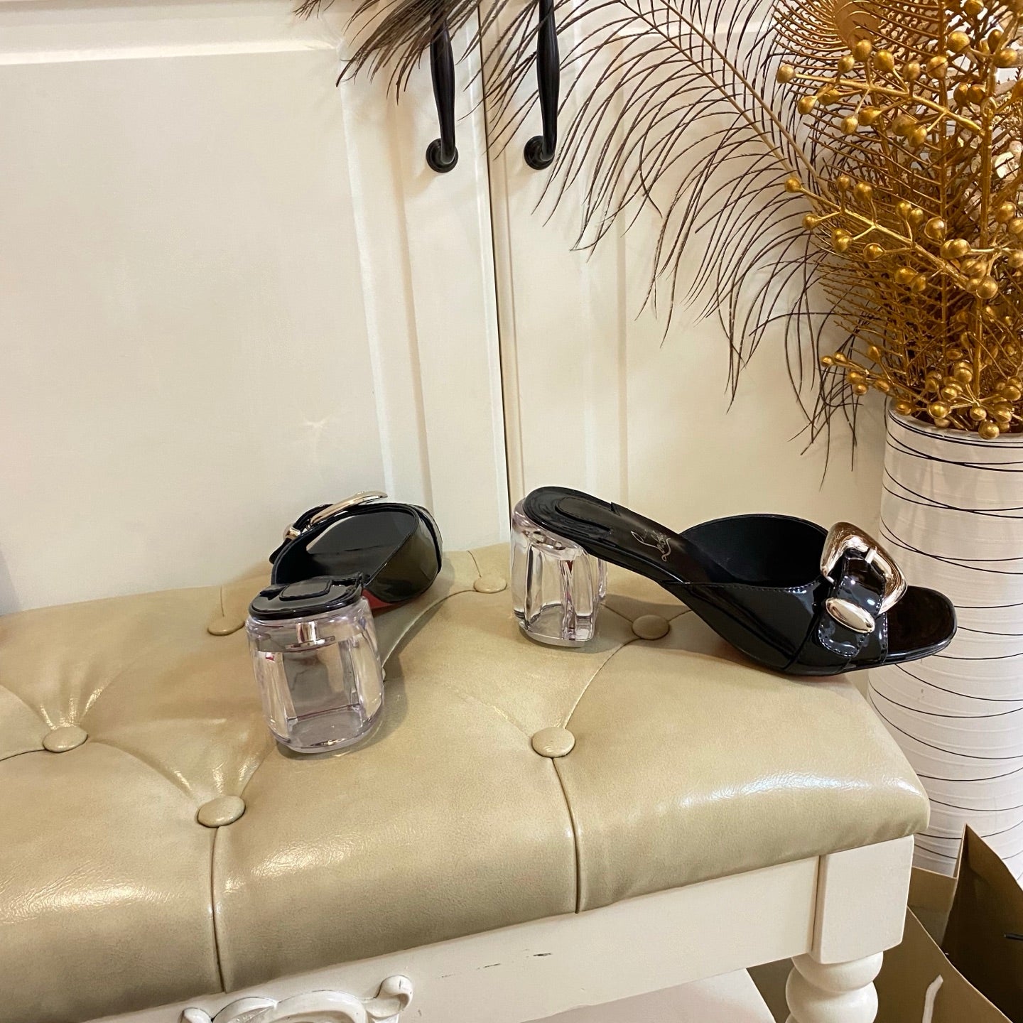 CL 26s Sandal 7cm Black Patent Leather 687812
