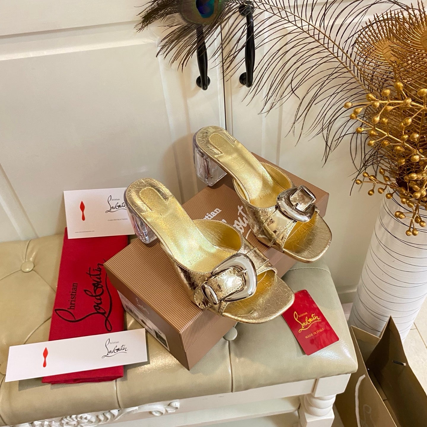 CL 26s Sandal 7cm Gold Leather 687815