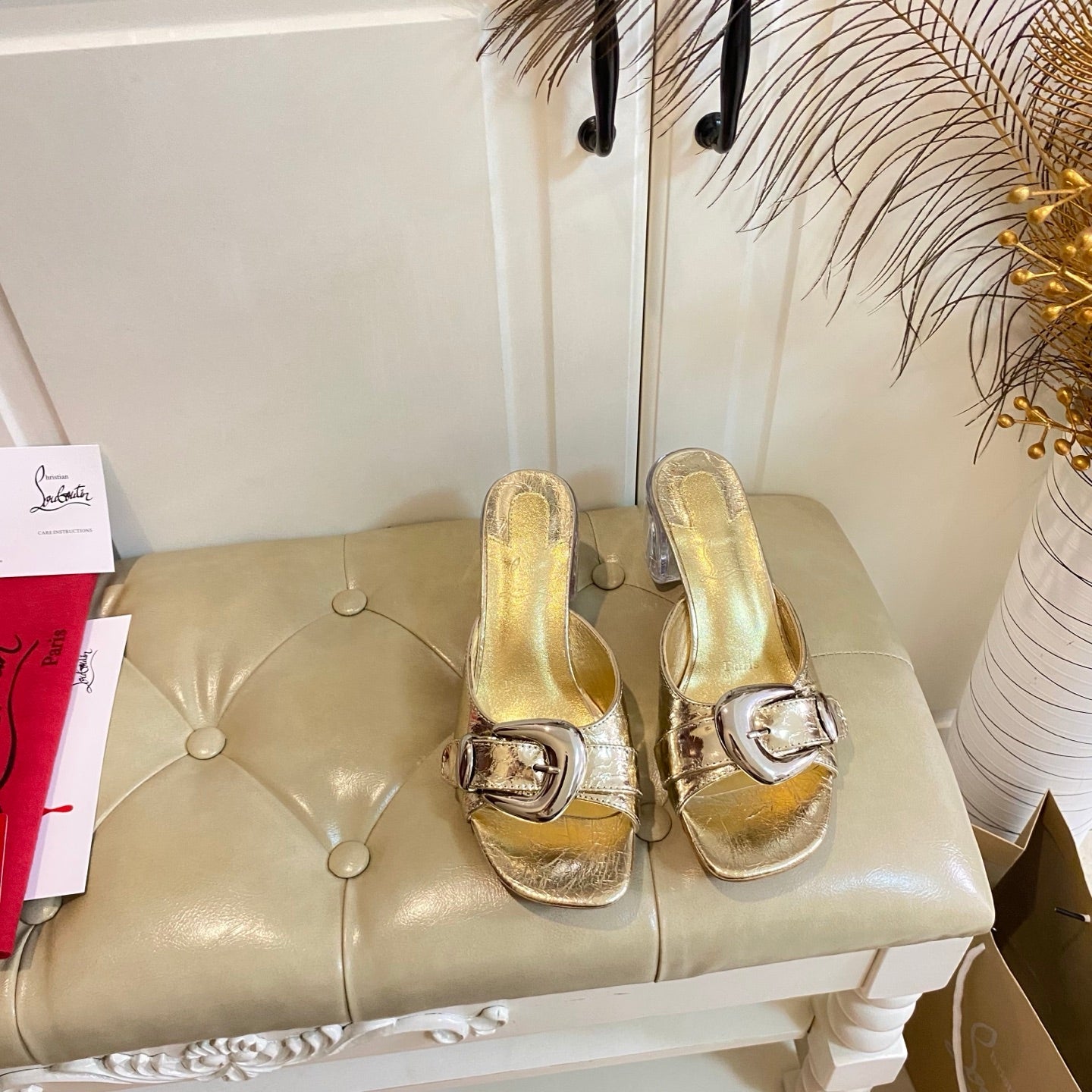 CL 26s Sandal 7cm Gold Leather 687815