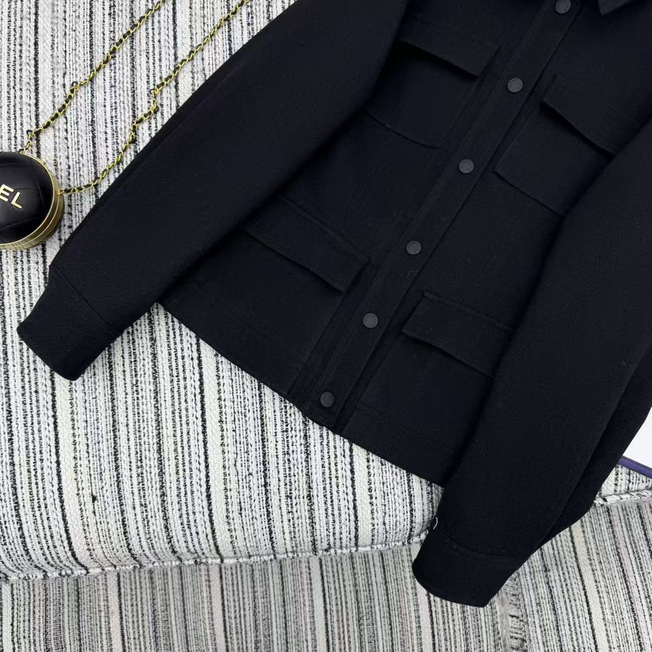 MC Long-Sleeved Interlock Shirt Black Polyester Acrylic Viscose