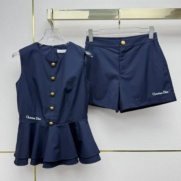 Dior 2026 Sleeveless Top + Shorts Set Polyester 400190