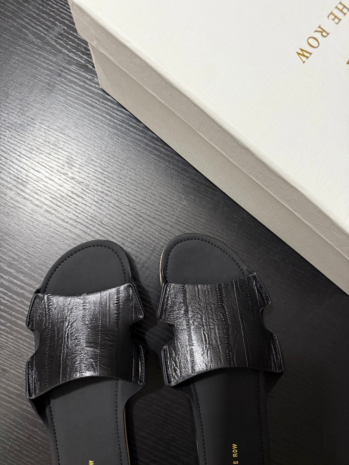 The Row Sandal Black Cowhide 334158