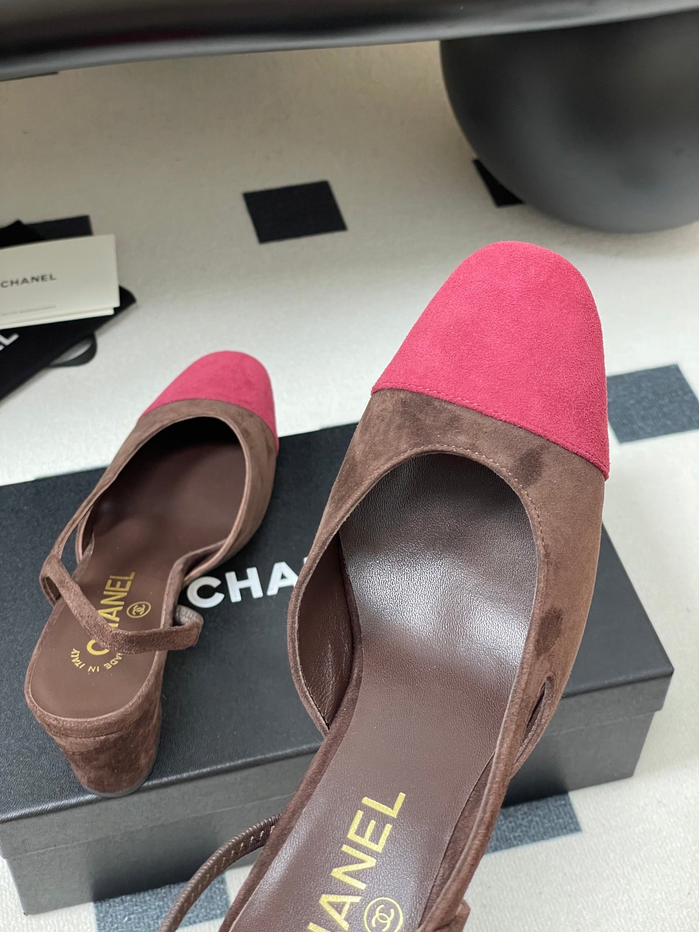 CC 25 SlingBack 65mm Chocolate Dark Red Suede 393988