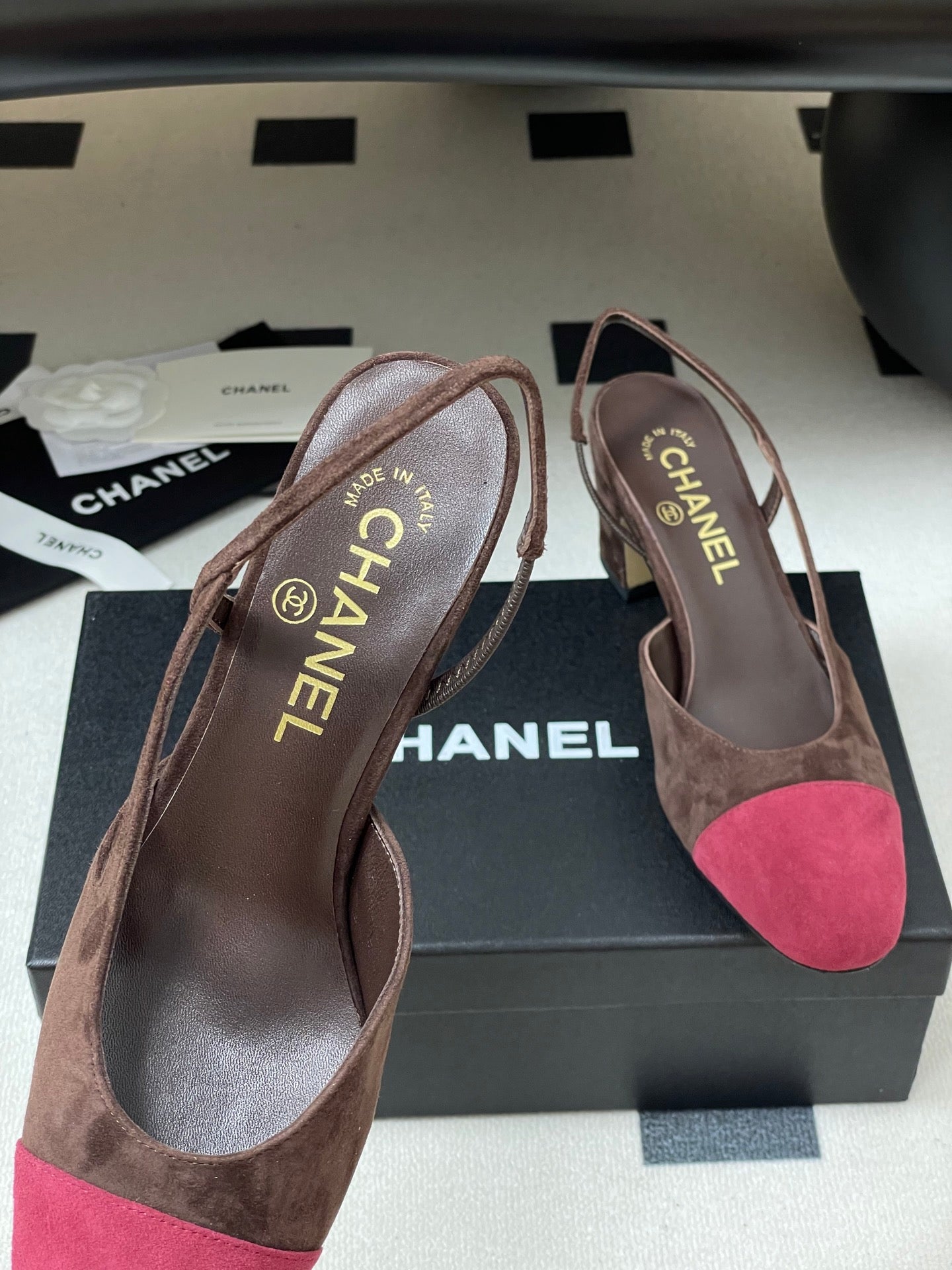 CC 25 SlingBack 65mm Chocolate Dark Red Suede 393988