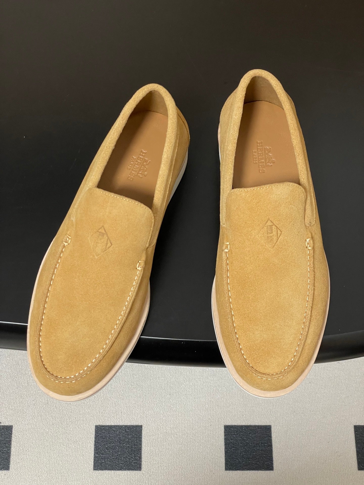 HM Low Loafers Yellow Ochre Suede 593663
