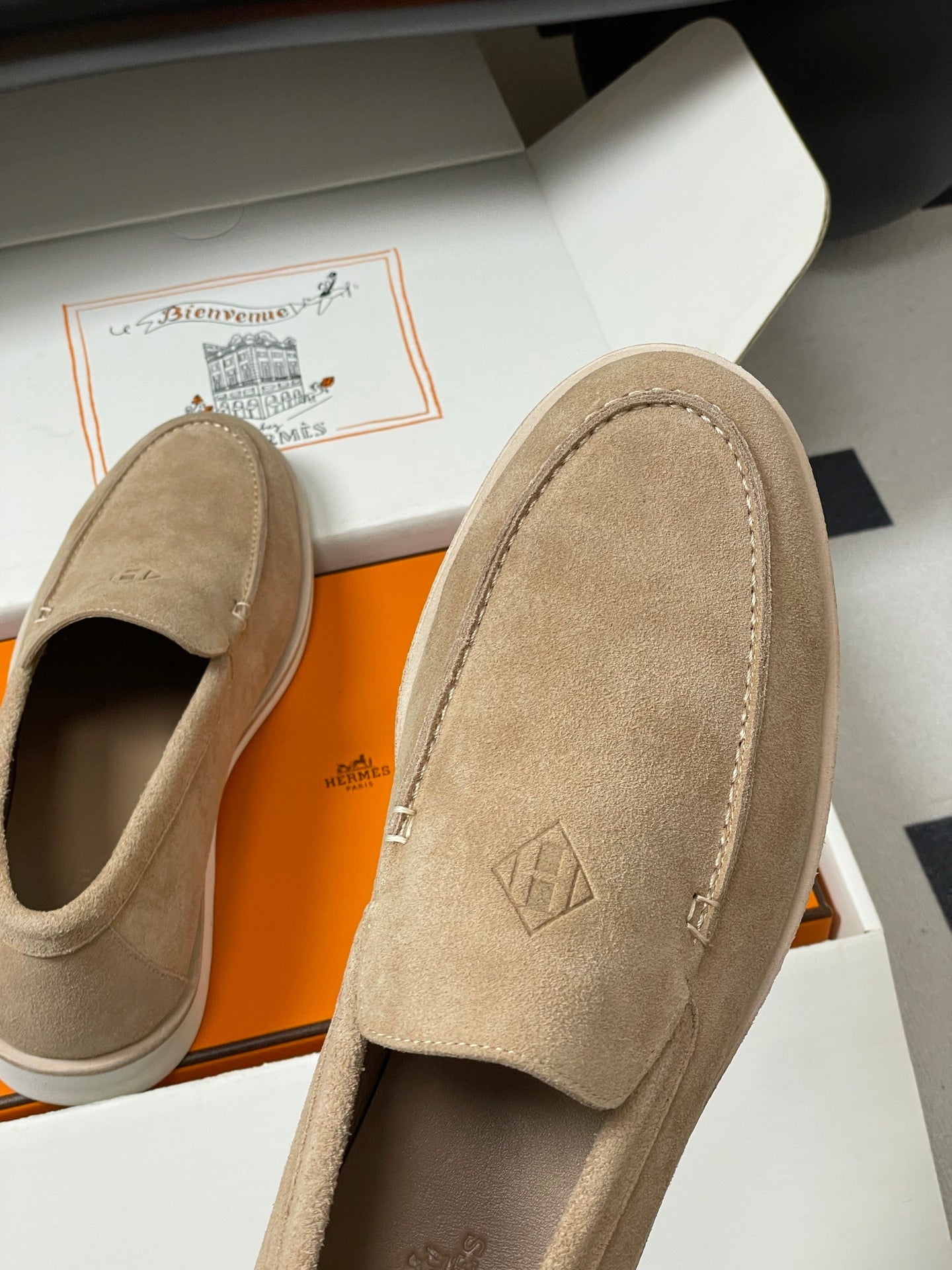 HM Low Loafers Light Khahi Suede 593664