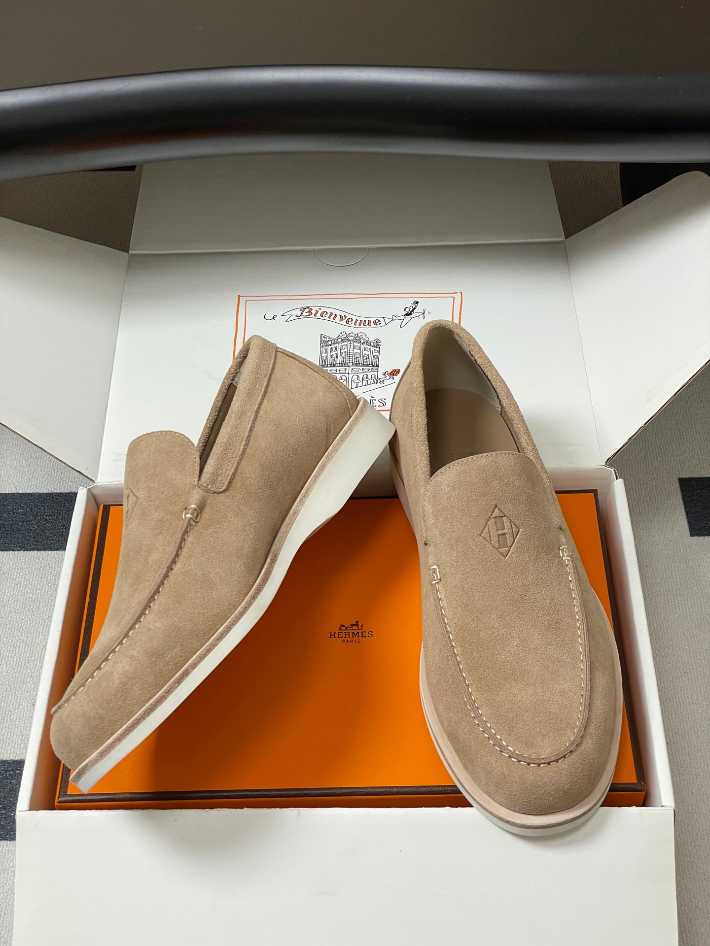 HM Low Loafers Light Khahi Suede 593664
