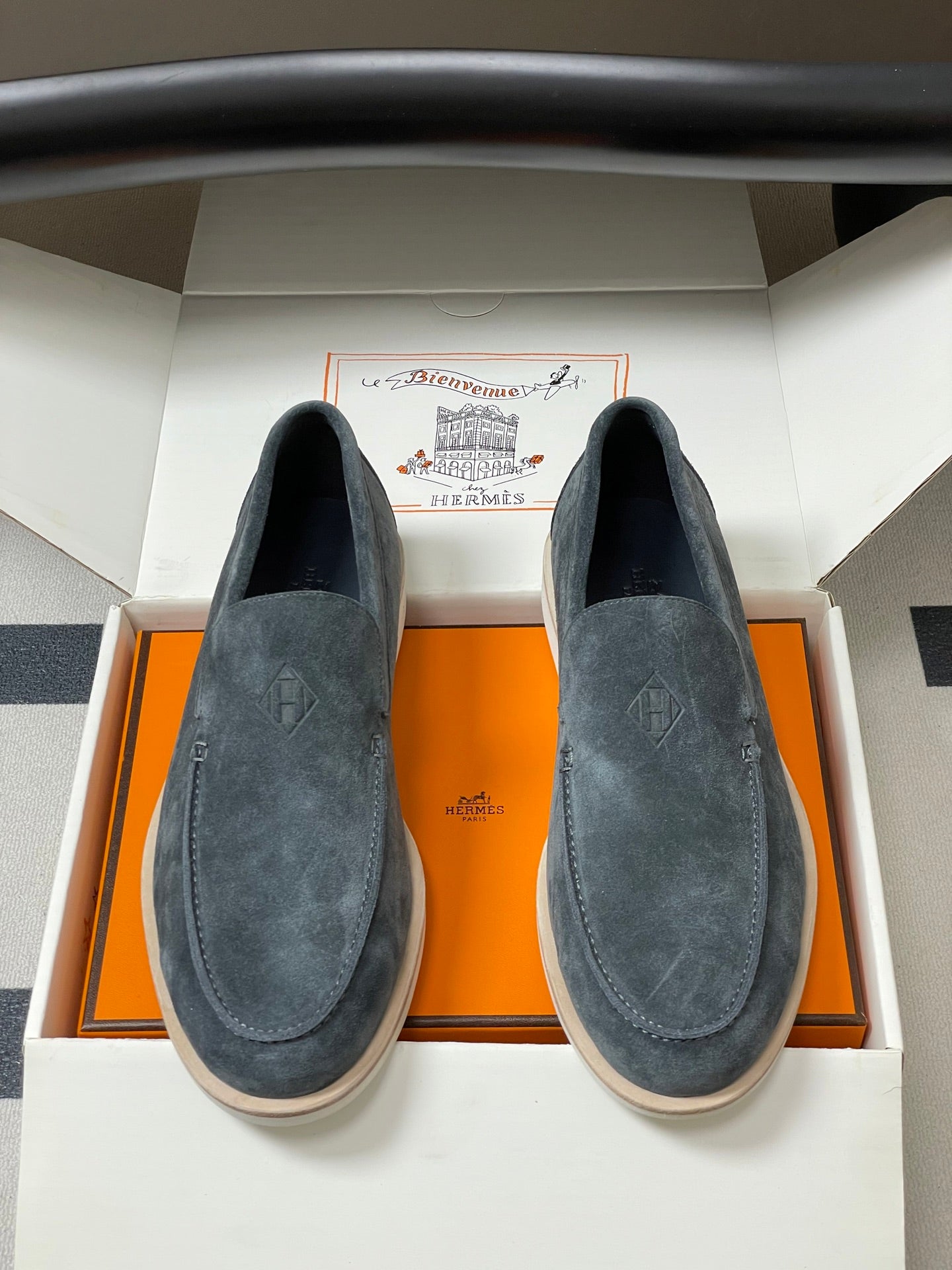 HM Low Loafers Slate Grey Suede 593666