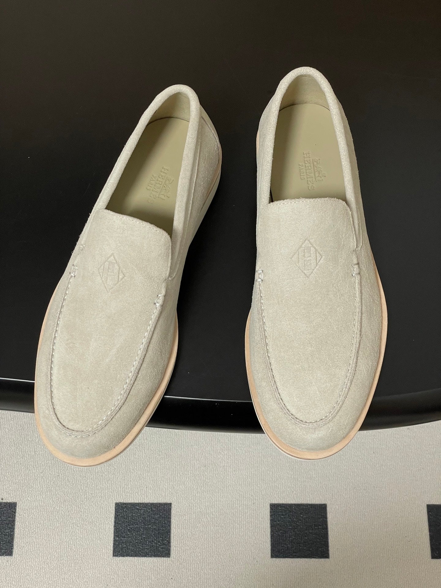 HM Low Loafers Light Grey Suede 593667