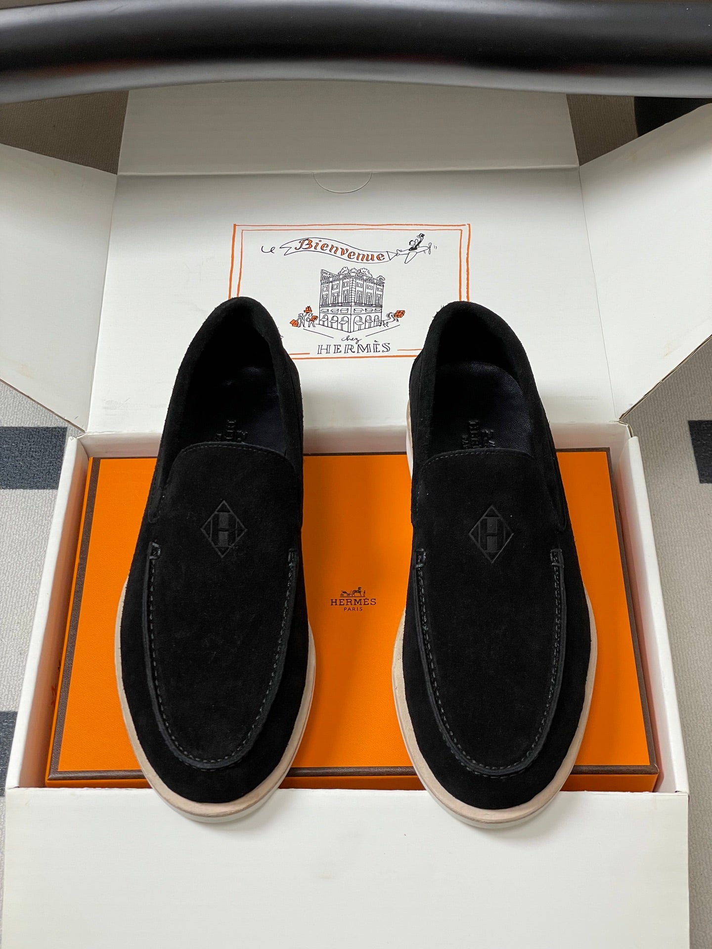 HM Low Loafers Black Suede 593670