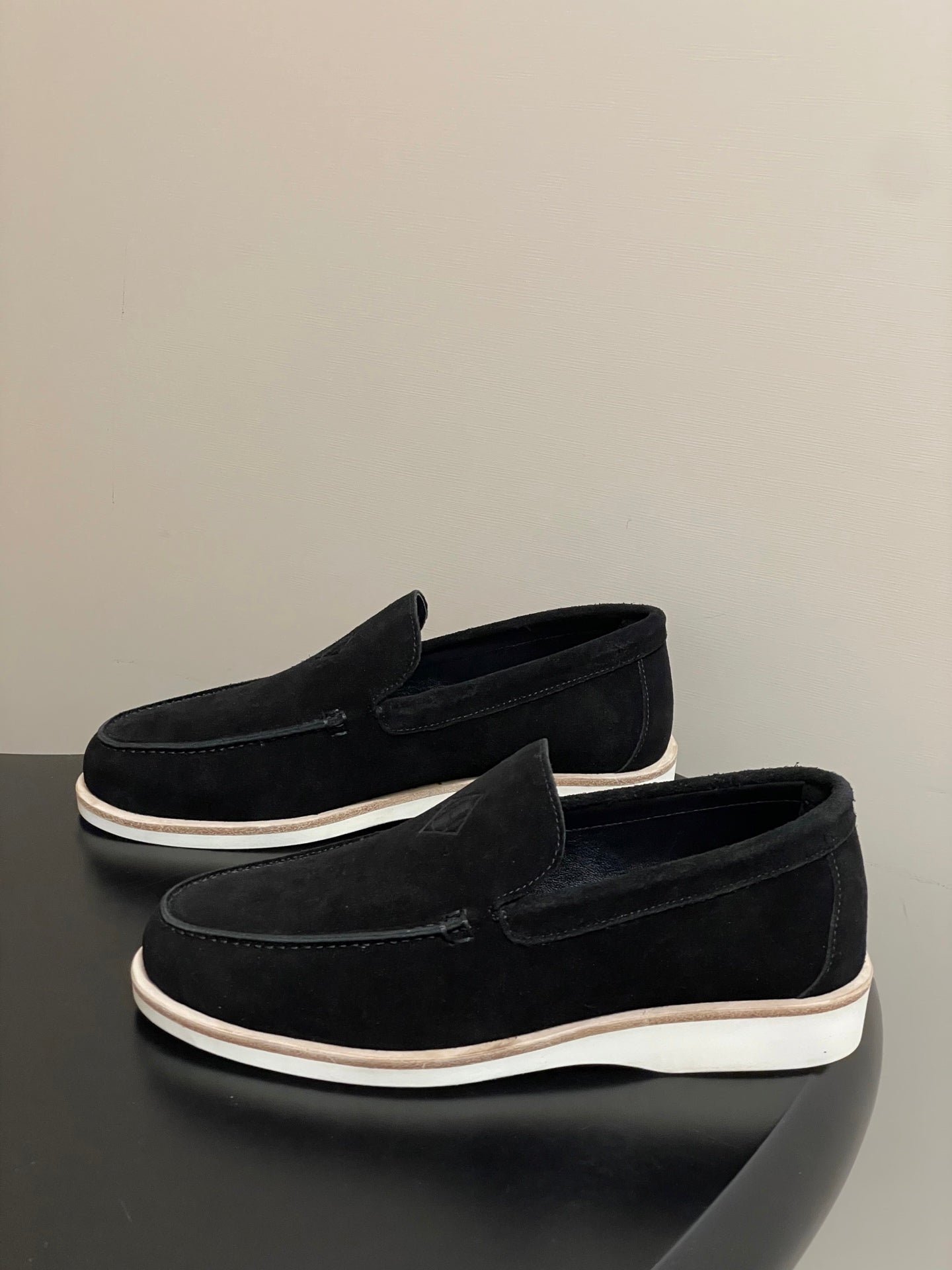 HM Low Loafers Black Suede 593670