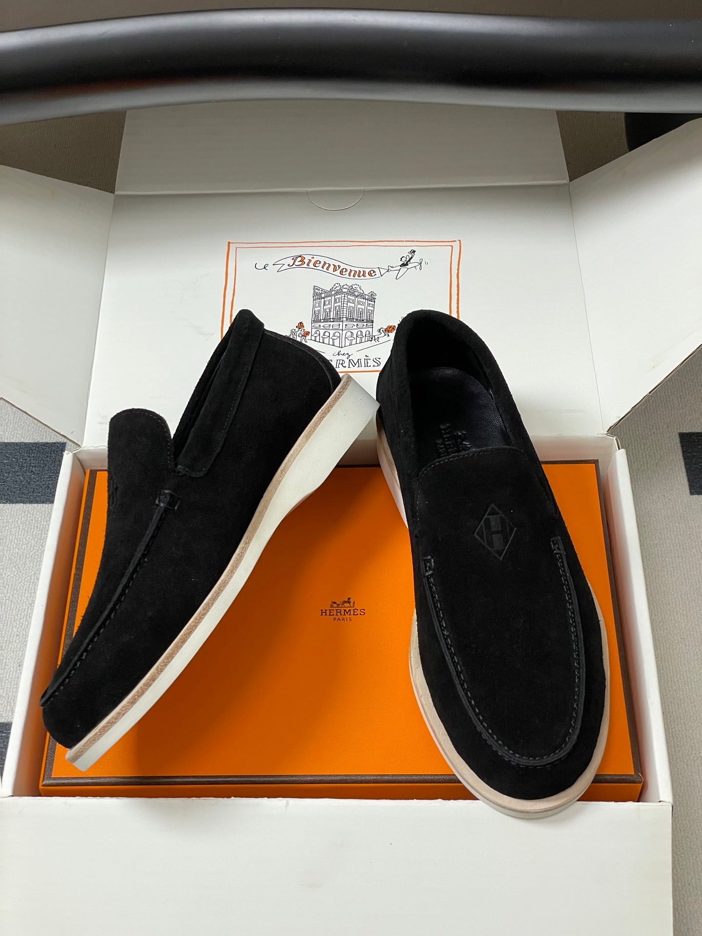 HM Low Loafers Black Suede 593670