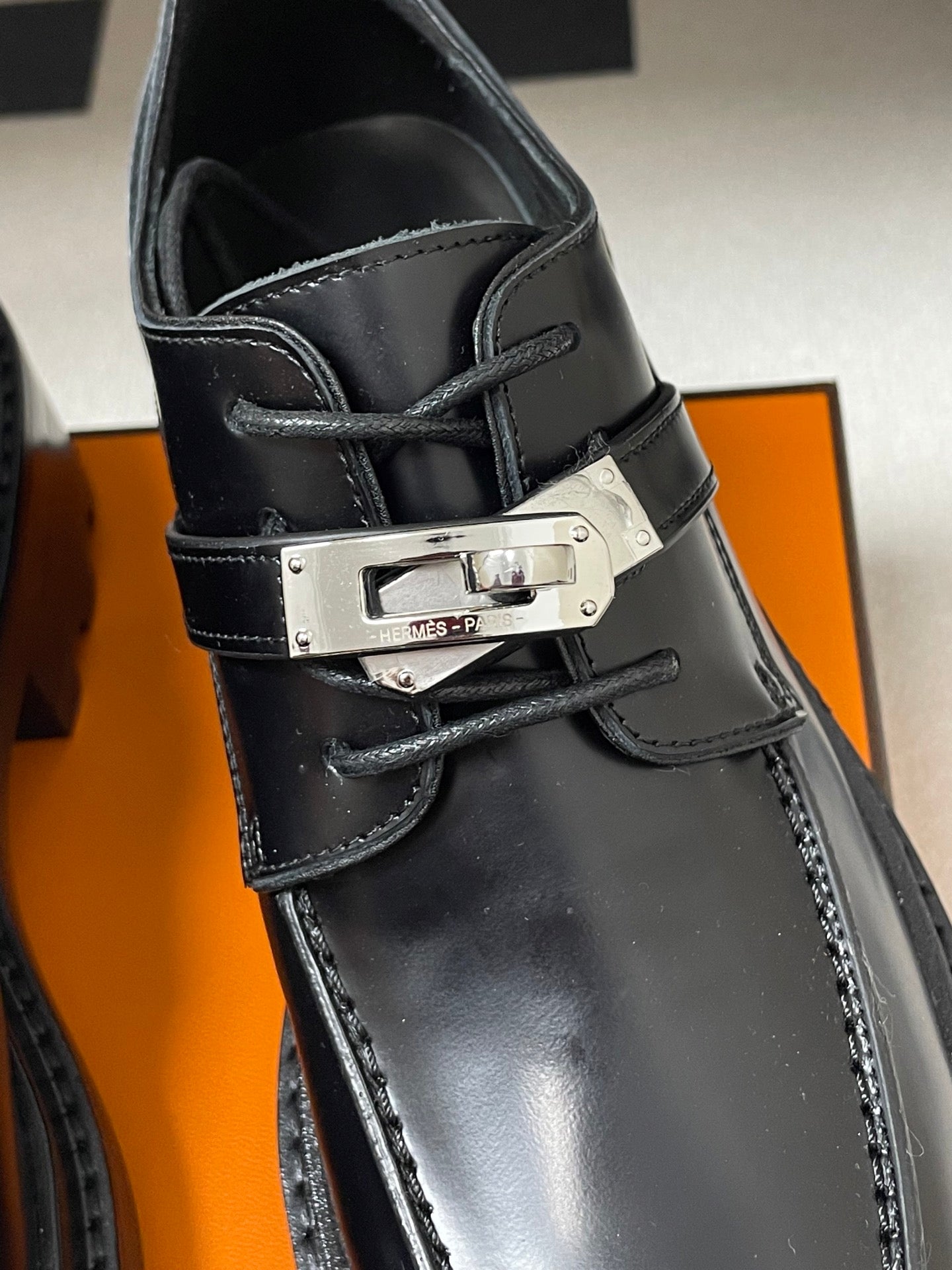 HM First Oxford Shoes 5cm Black Sheepskin 594335