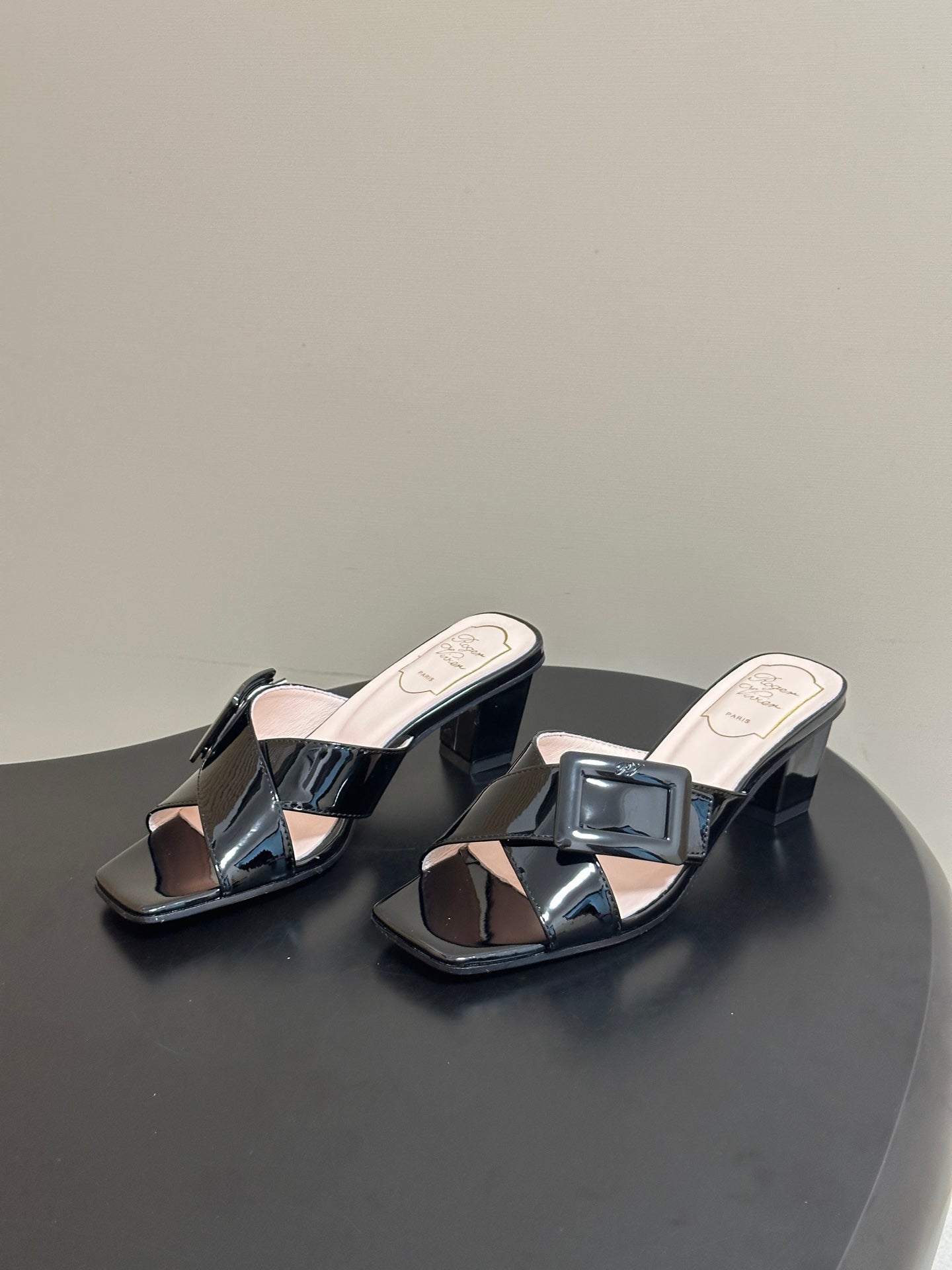 Belle Vivier Mules Black Patent Leather 835132