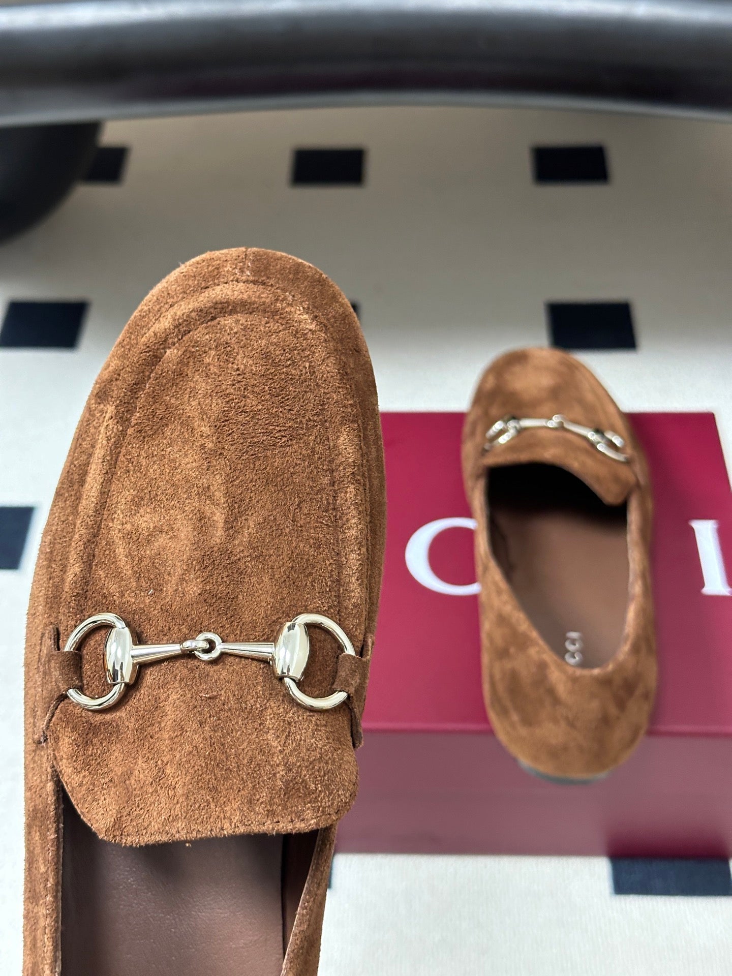 GG 26s Horsebit Loafers Flat Brown Suede 952563