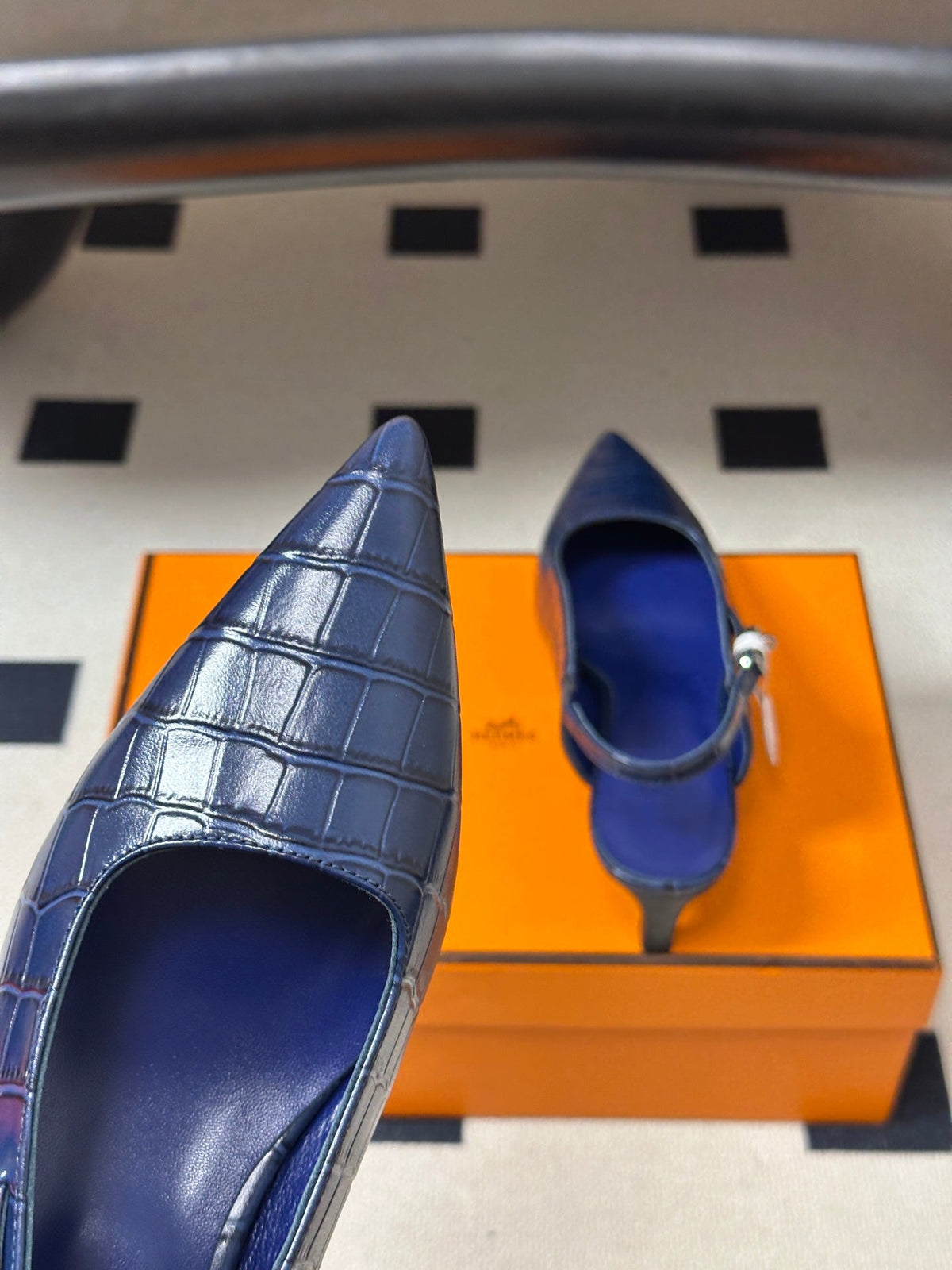 HM 26s Lover Slingbacks 4cm Blue Croc 150536