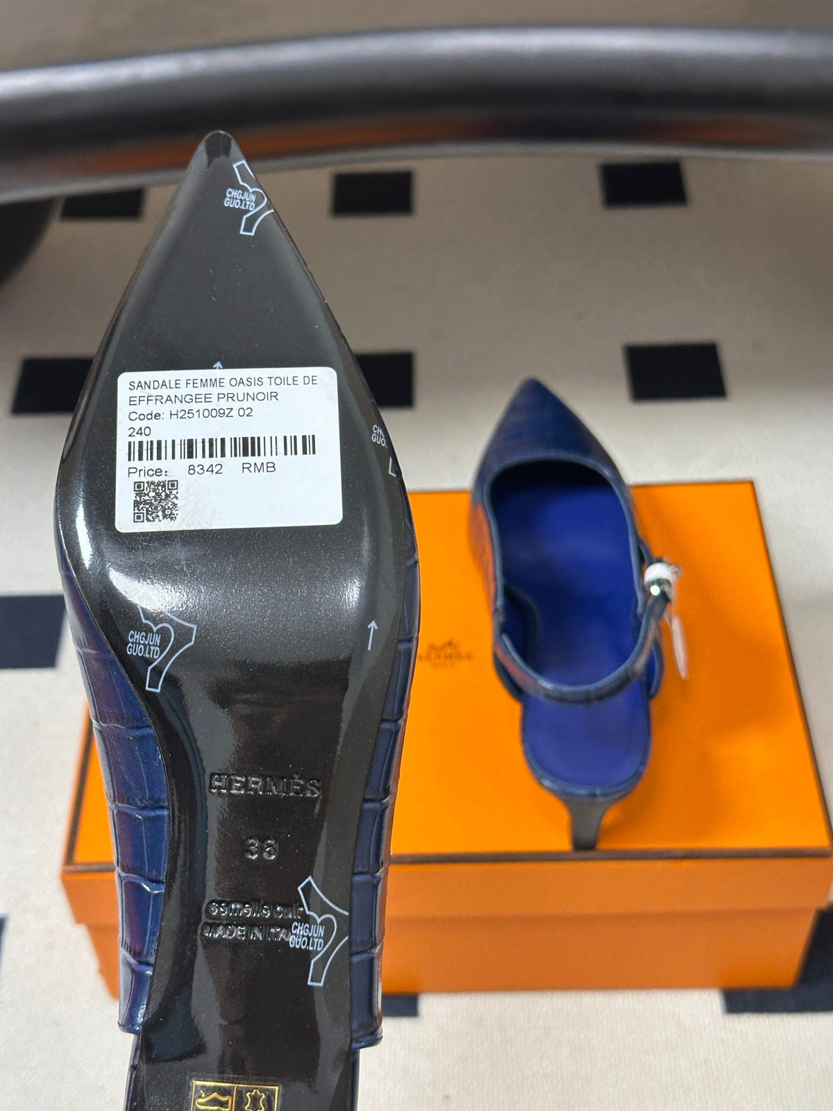 HM 26s Lover Slingbacks 4cm Blue Croc 150536