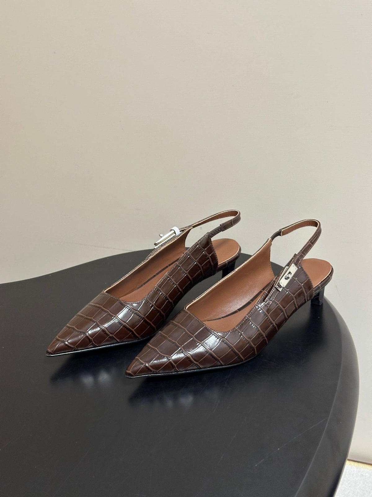 HM 26s Lover Slingbacks 4cm Brown Croc 150537