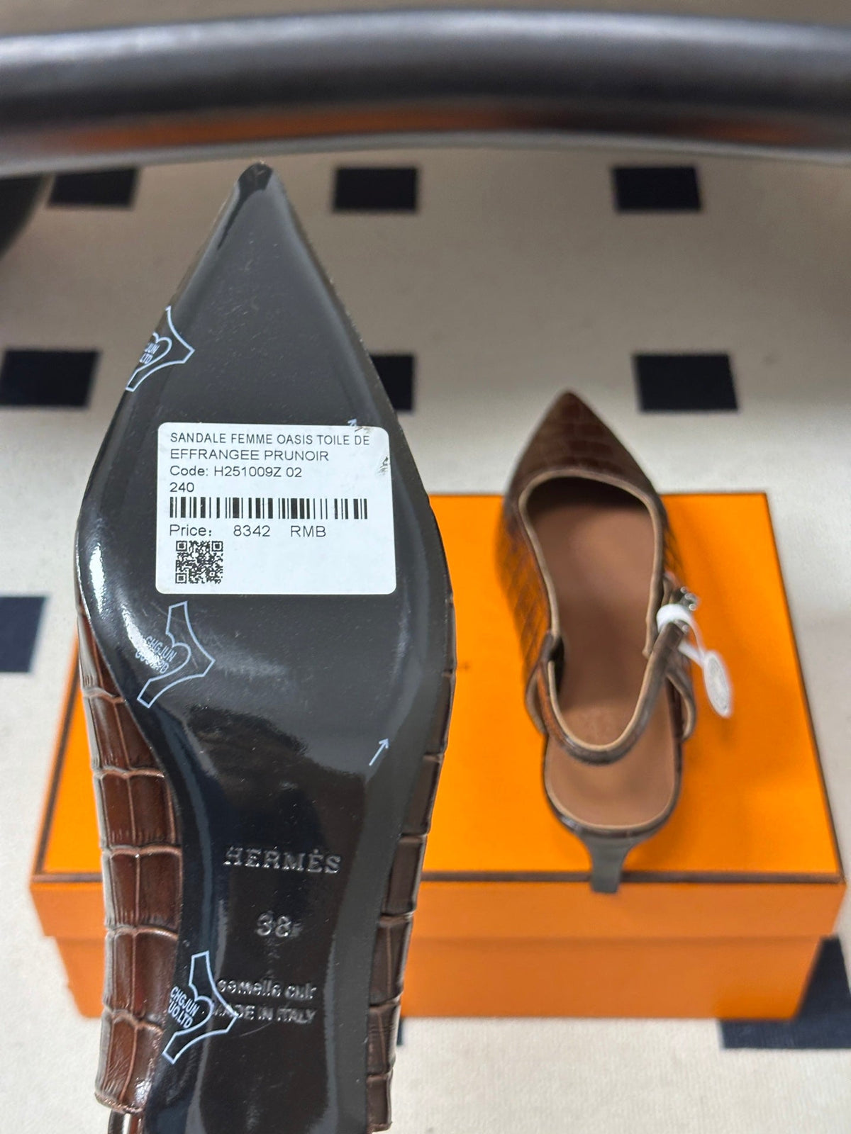 HM 26s Lover Slingbacks 4cm Brown Croc 150537