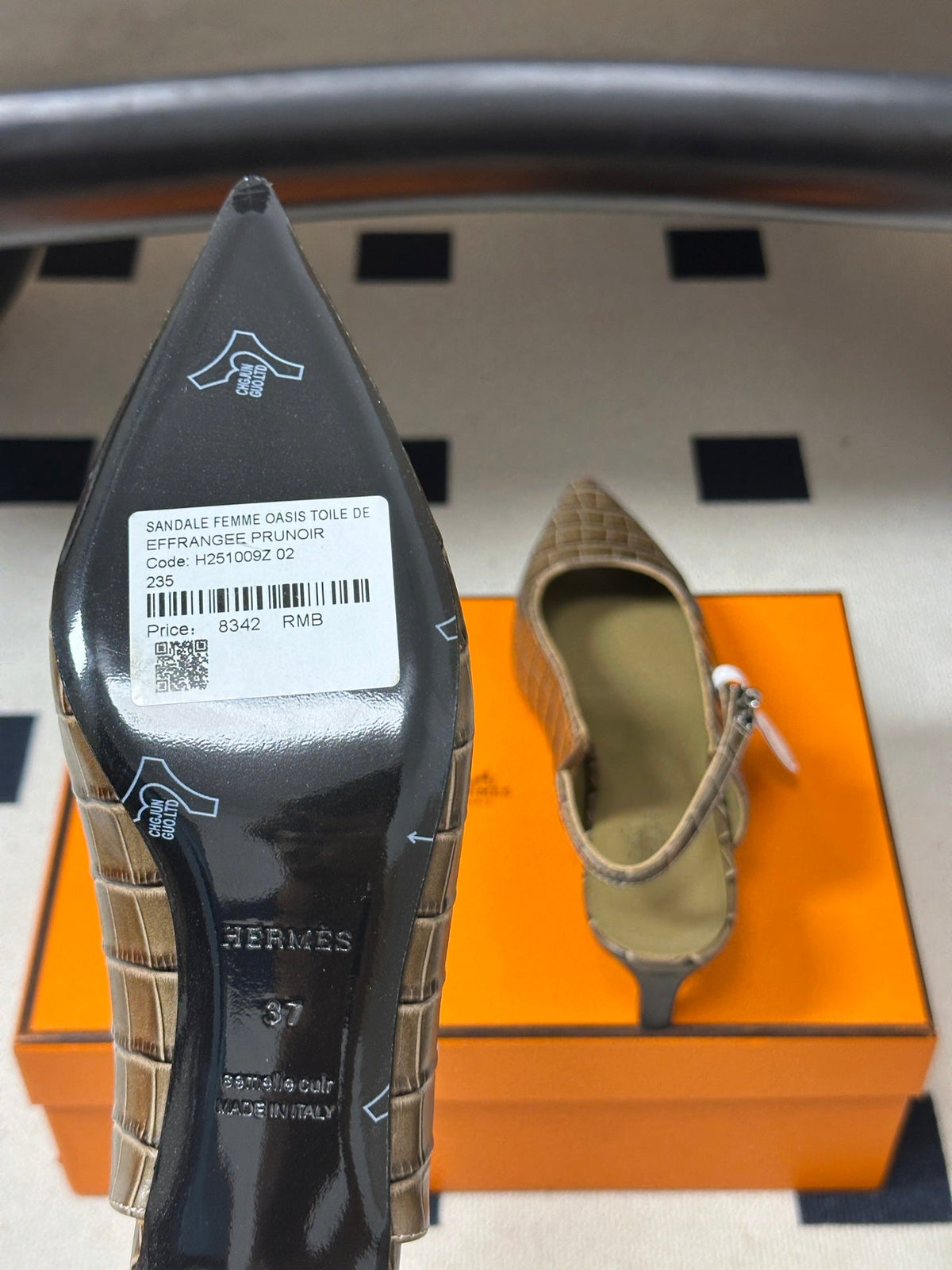 HM 26s Lover Slingbacks 4cm Khaki Croc 150538