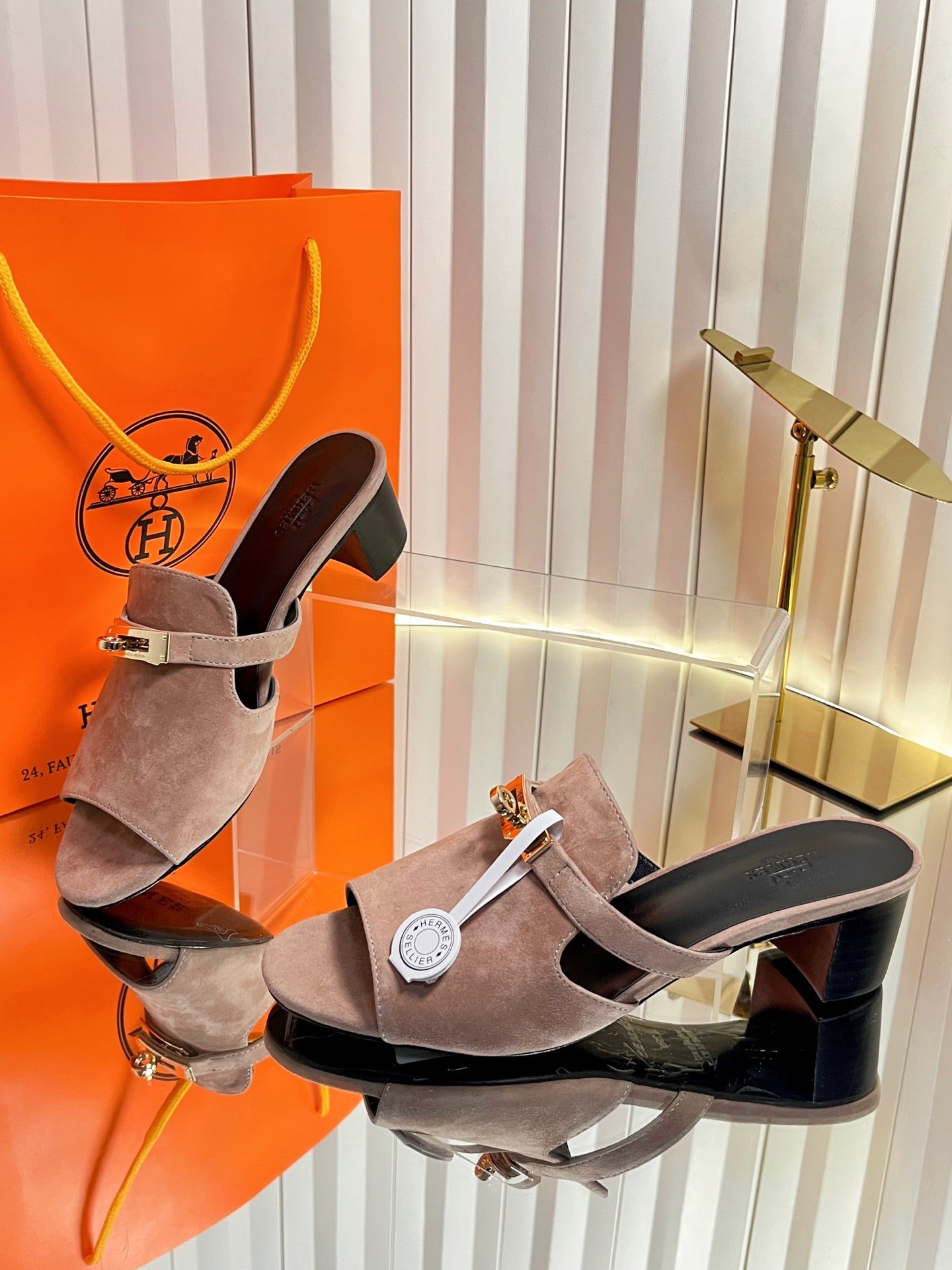 HM Candy Sandal 5cm Light Taupe Suede 616227