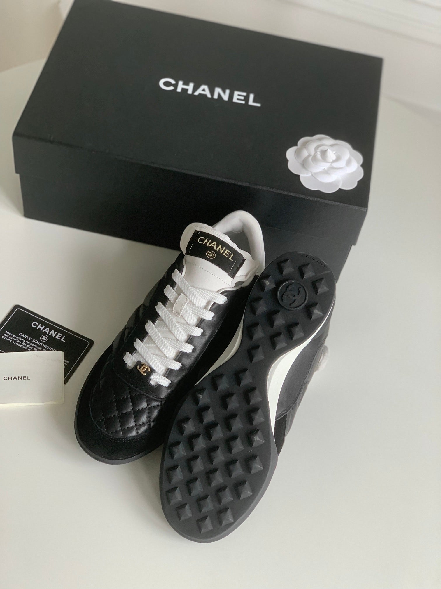 CC Sneaker In Black Lambskin Quilted 143546
