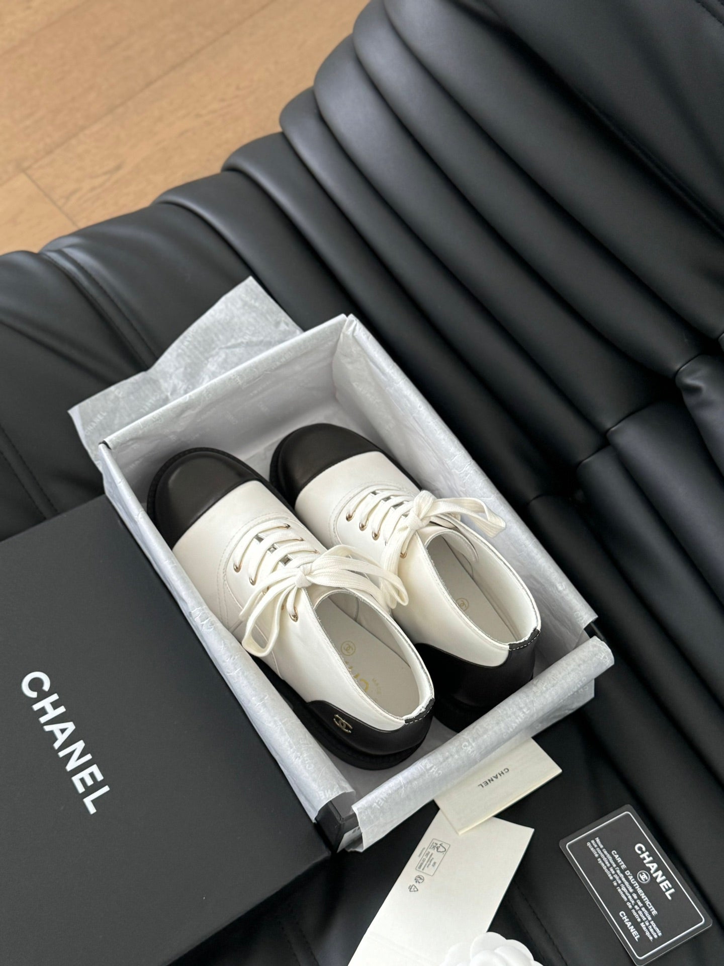 CC Ankle Boots White Mix Black Calfskin 937066