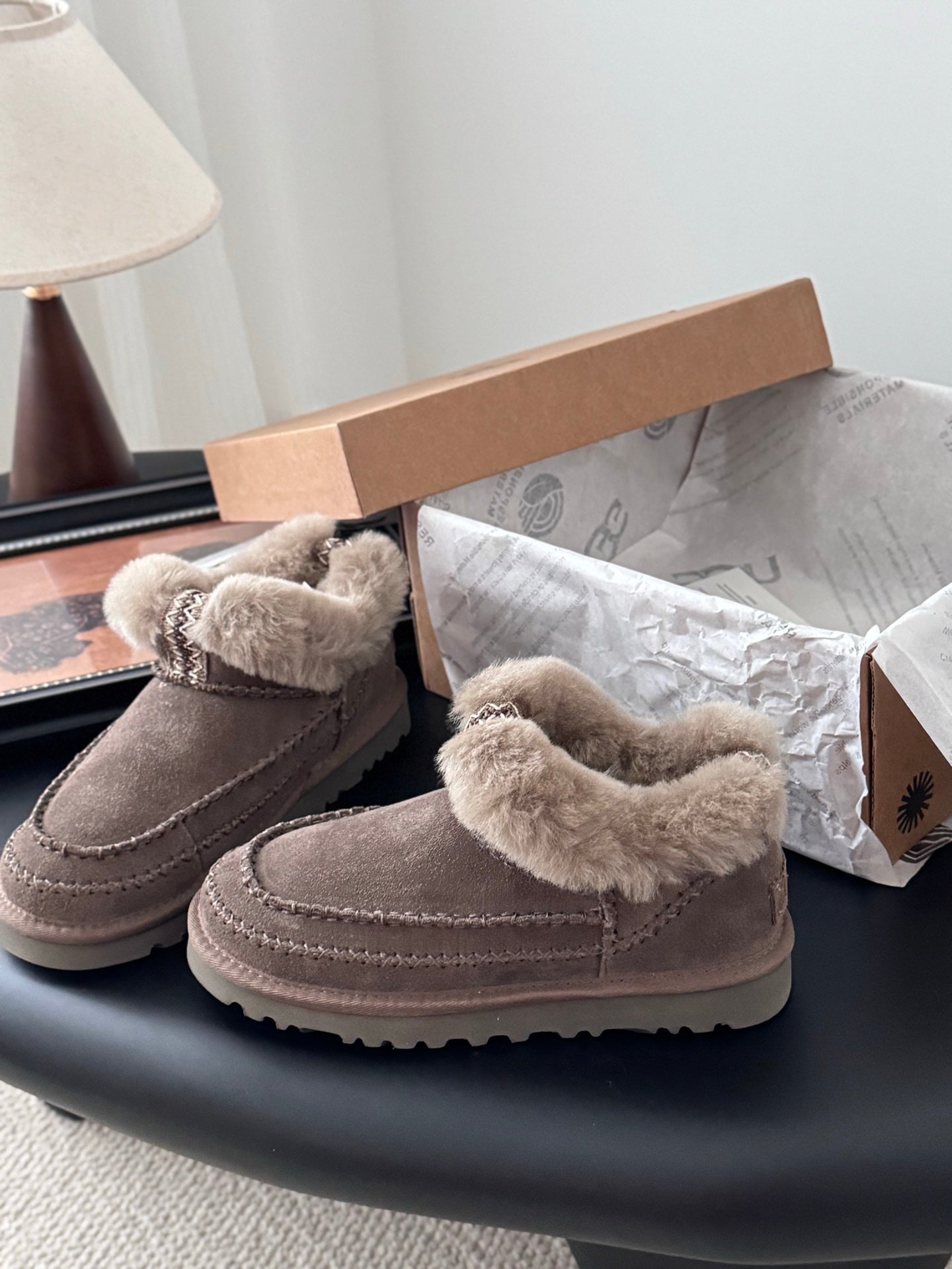 UGG Classic Ultra Mini Alpine Boots Coffeee Wool Suede 508054