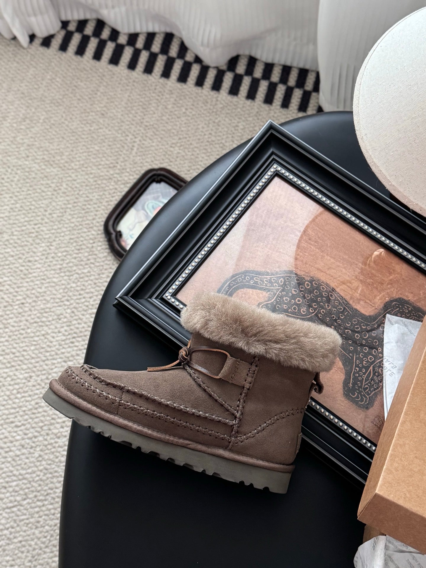 UGG Classic Ultra Mini Alpine Boots Coffee Wool Suede 508050