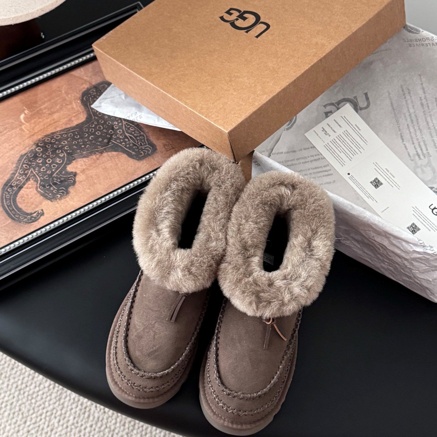 UGG Classic Ultra Mini Alpine Boots Coffee Wool Suede 508050