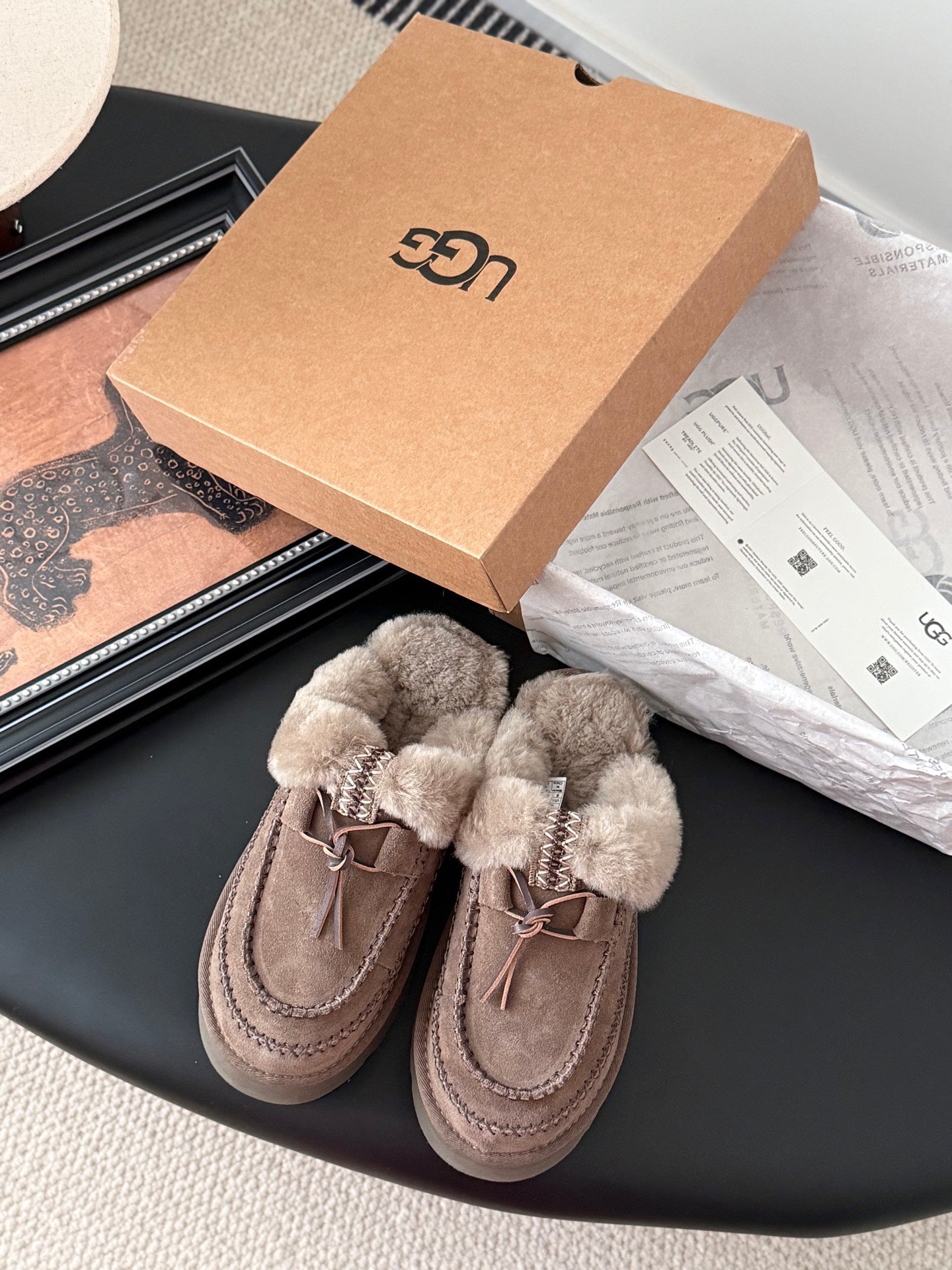 UGG Tasman Alpine Slippers Coffeee Wool Suede 508055