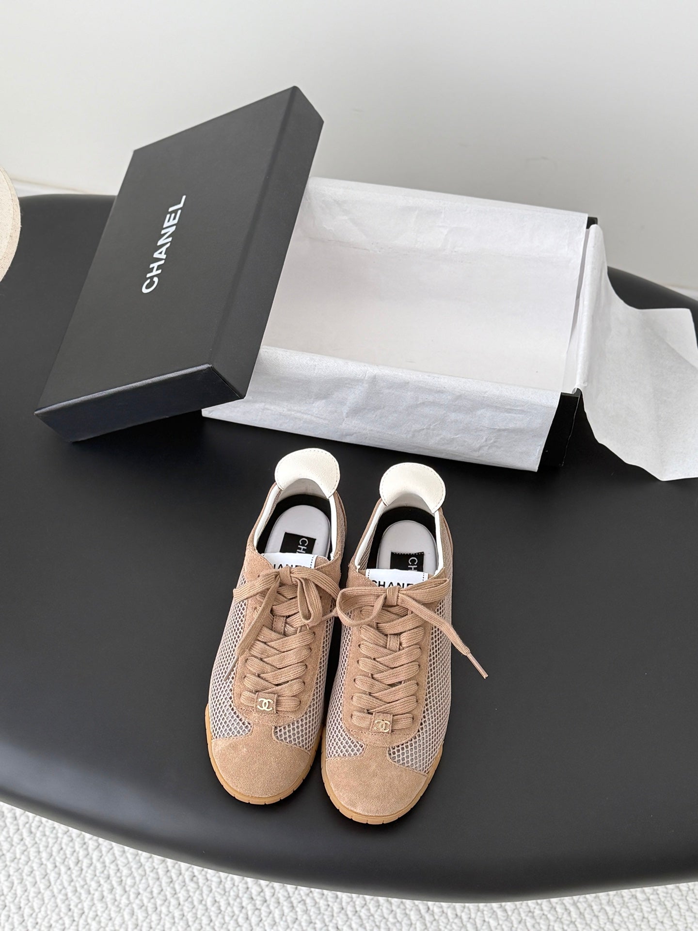 CC 26s Casual Shoes Taupe Mesh Suede 914919