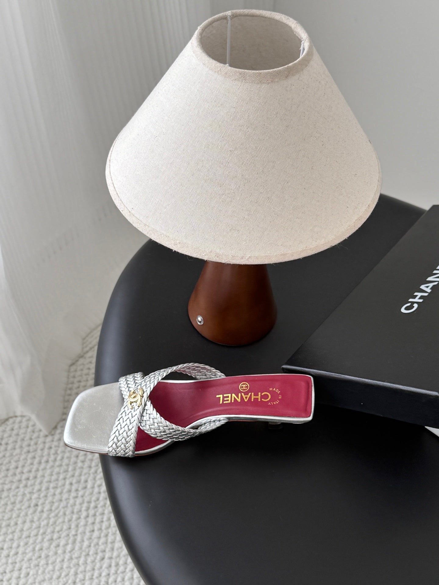 CC 26s Cross Slippers Burgundy Sliver Lambskin 914974