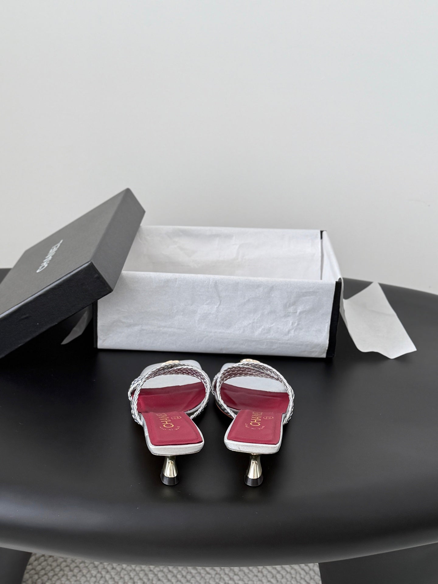 CC 26s Cross Slippers Burgundy Sliver Lambskin 914974